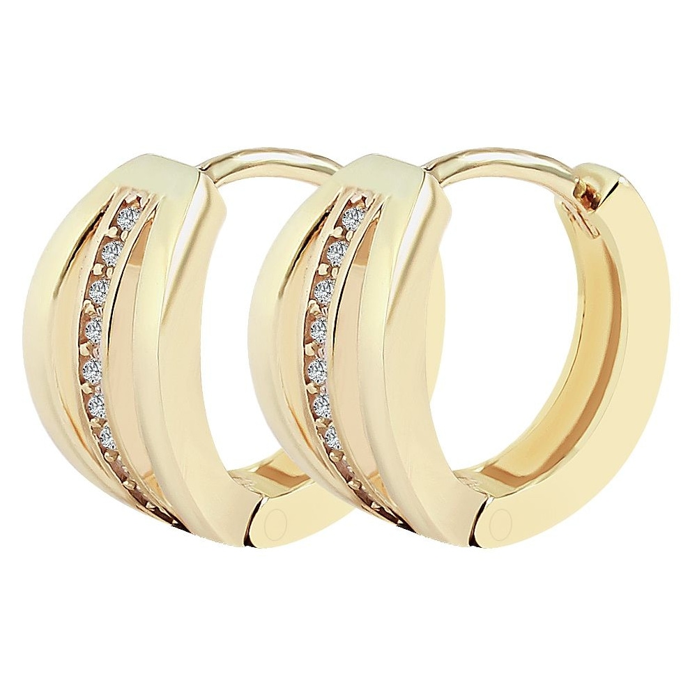 Adelia´s Klappcreolen »Damen Ohrringe – Klappcreole aus 333 Gold mit Zirkonia« Perfekt zum Verschenken an besondere Menschen