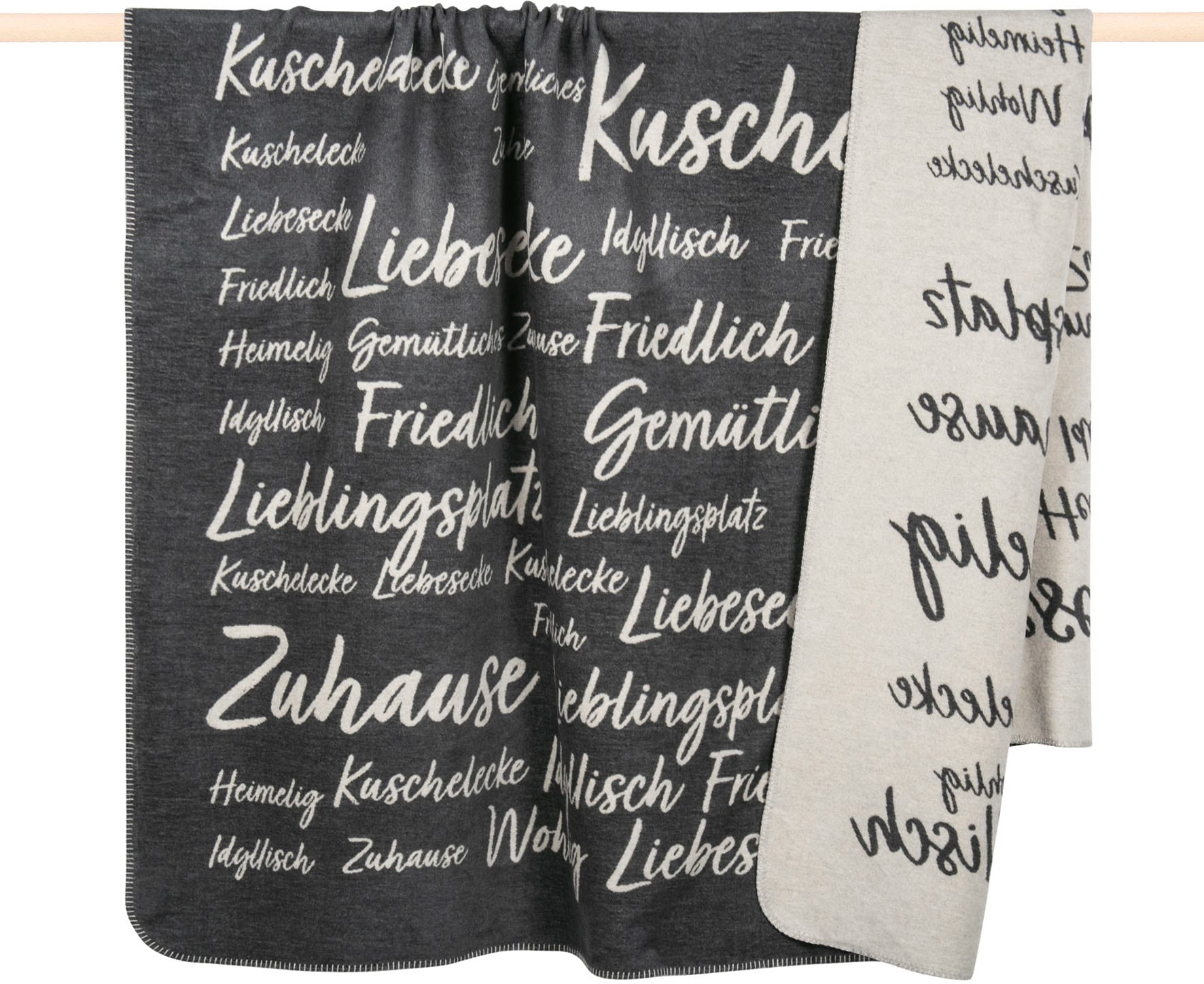 PAD Wohndecke "SNUG" Made in Europe, Wendefunktion, mit Schriftzug, 150x200 günstig online kaufen