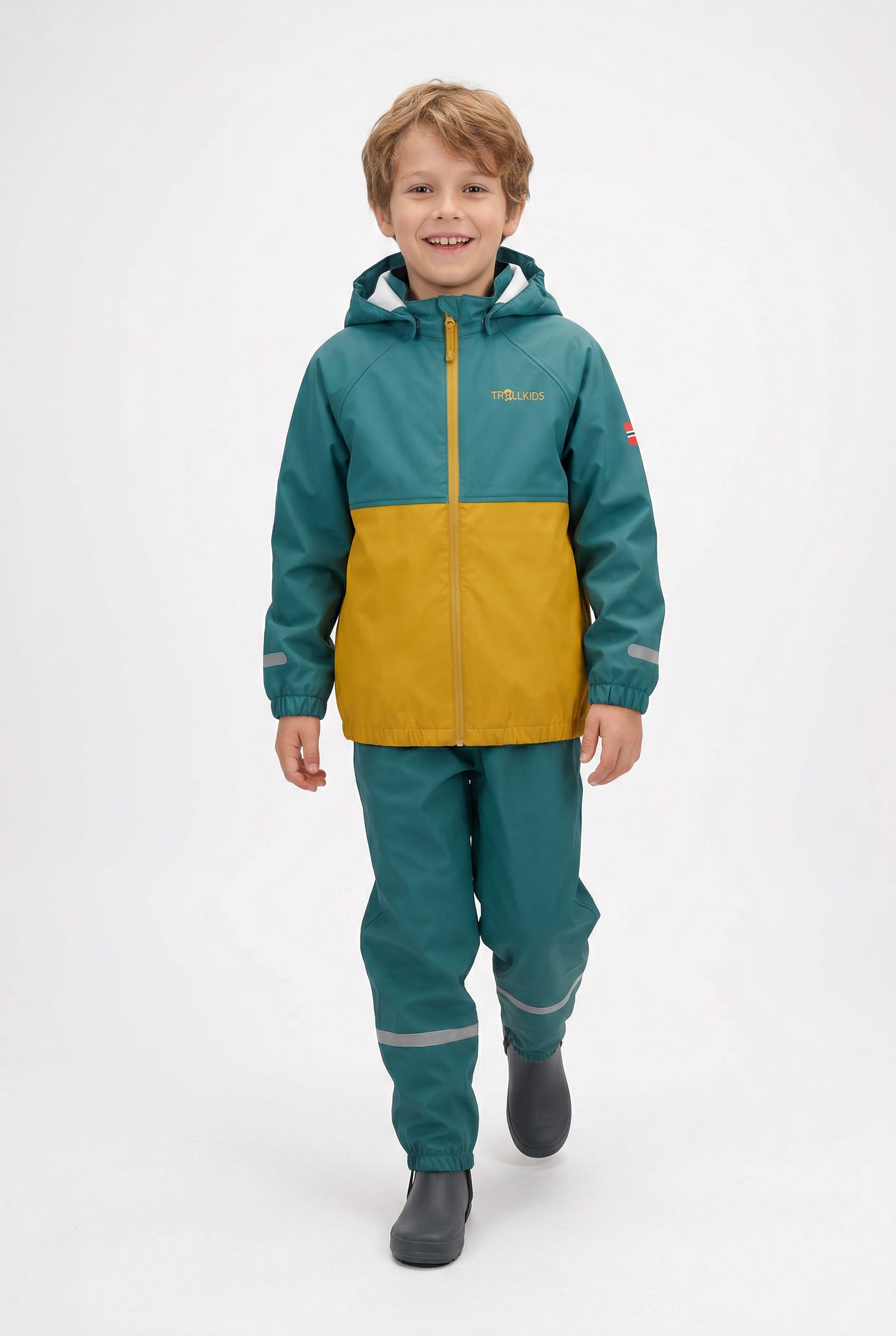 TROLLKIDS Regen- und Matschhose "Kids Odda Rain Set XT" für Kinder und Jugendliche, 2-teiliges Set, aus Polyester gefertigt