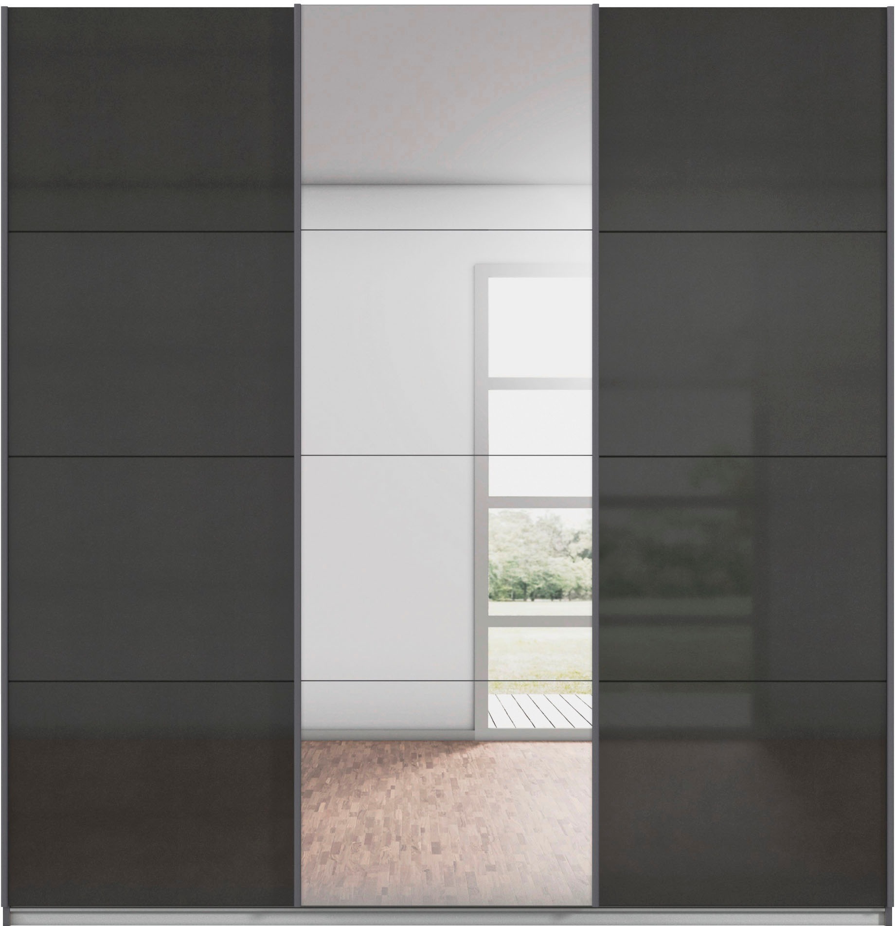 rauch Schwebetürenschrank »Kleiderschrank Schrank Garderobe AGORDO«, (in zwei Griff-Farben), Top Innenausstattung, in 4 Breiten und 2 Höhen MADE IN GERMANY