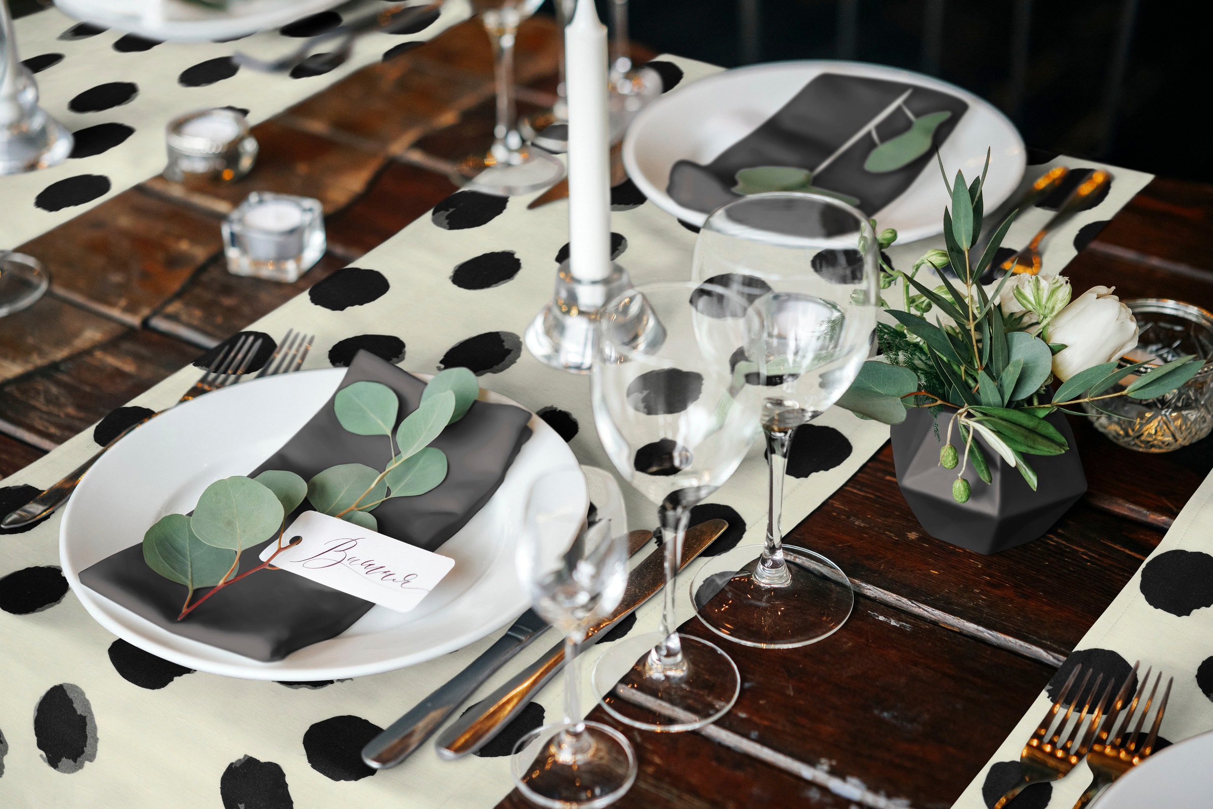 Adam Tischläufer "Dots" aus Bio-Baumwolle,Made in Germany günstig online kaufen