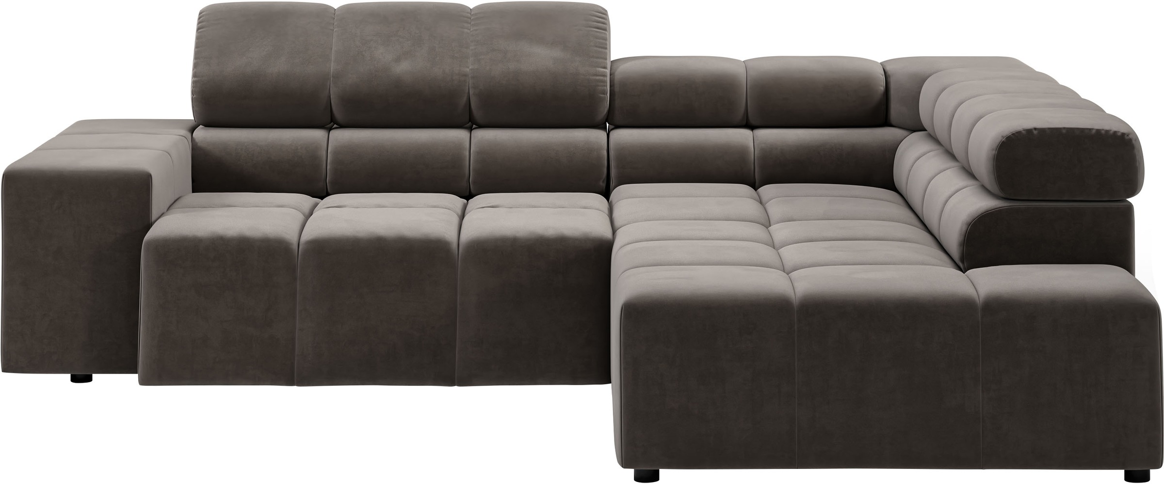 INOSIGN Ecksofa »Ancona, incl. Kopfteilverstellung + 3 Zierkissen, L-Form, Breite 249cm«, wahlweise motorische Sitztiefenverstellung, B/T(H: 249/215/70 cm
