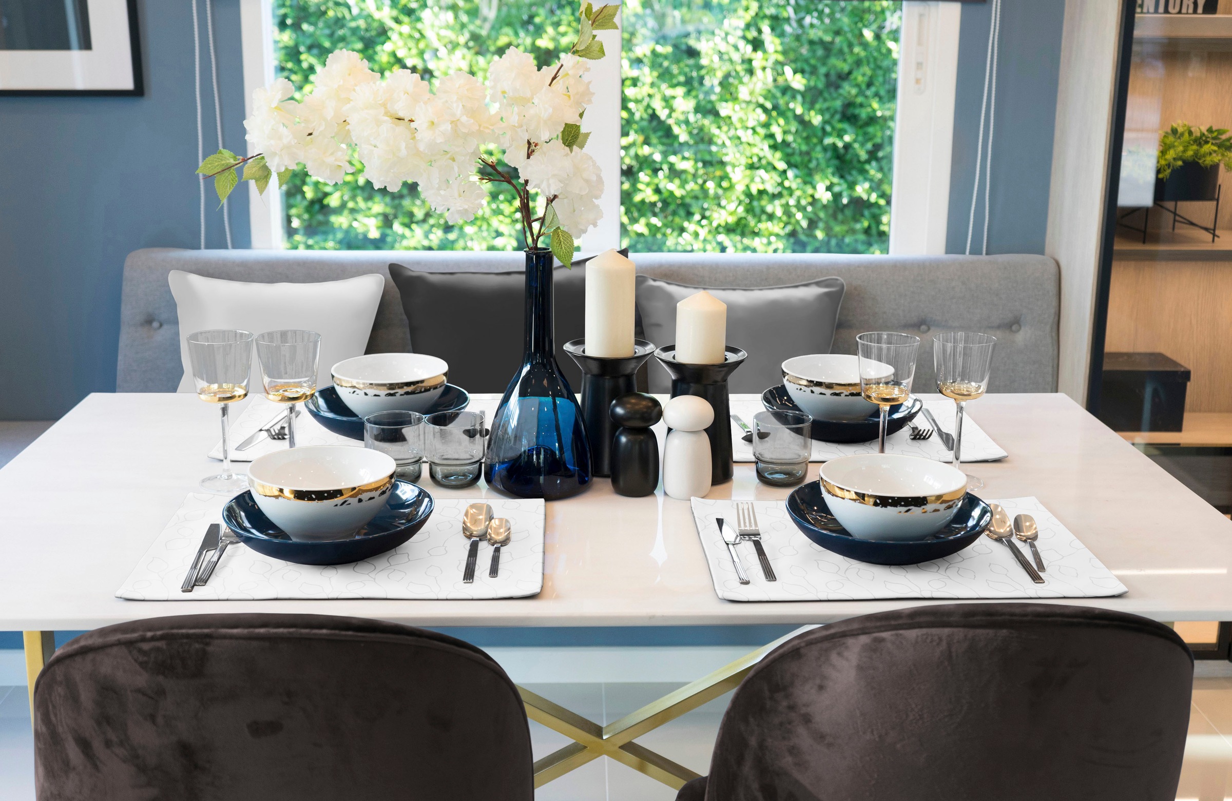 Wirth Platzset "Westport" Made in Germany, Jacquard Dekostoff, Blatt-Design günstig online kaufen