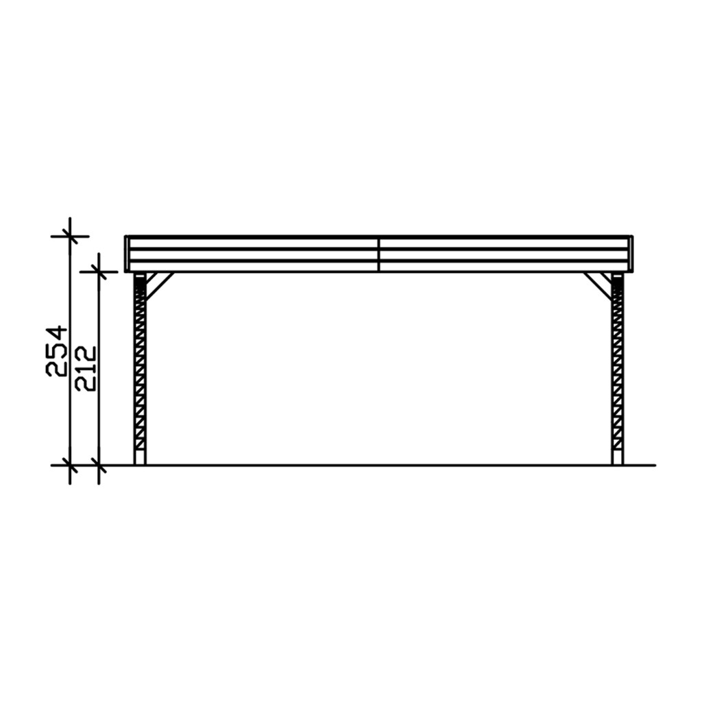 Skanholz Doppelcarport »Friesland Set 8«, Fichtenholz, 514 cm, dunkelgrau