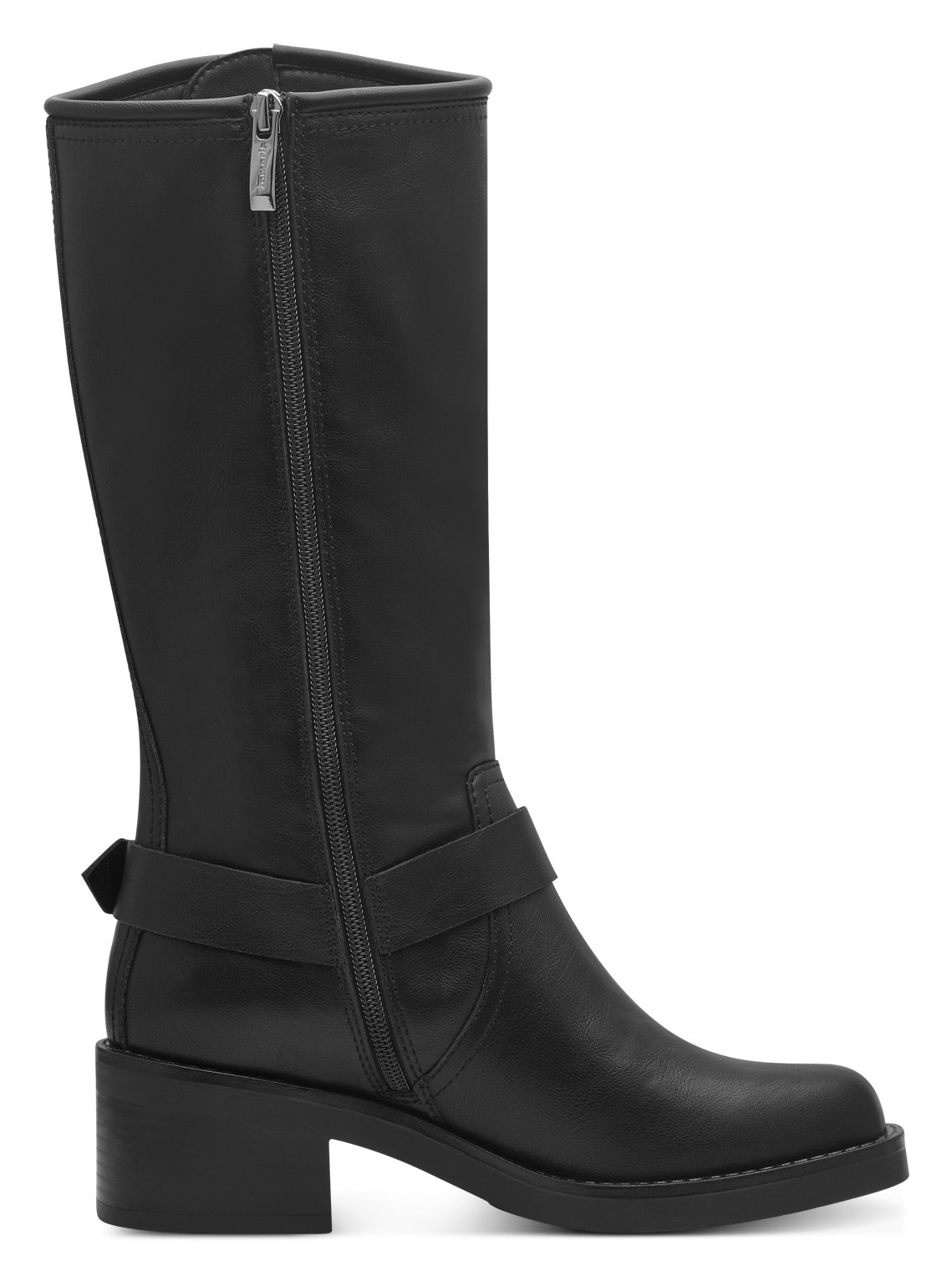 Tamaris Winterstiefel, Blockabsatz, Bikerstiefel, Langschaftstiefel mit Zierschnallen