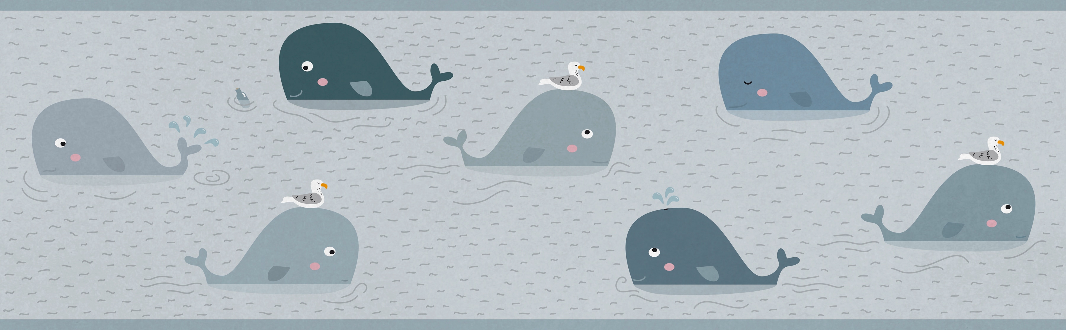 A.S. Création Bordüre "Floating Friends" Motiv abstrakt naturalistisch glatt Papier Wand Schräge Tür Borte Wohnzimmer Schlafzimmer Küche Design