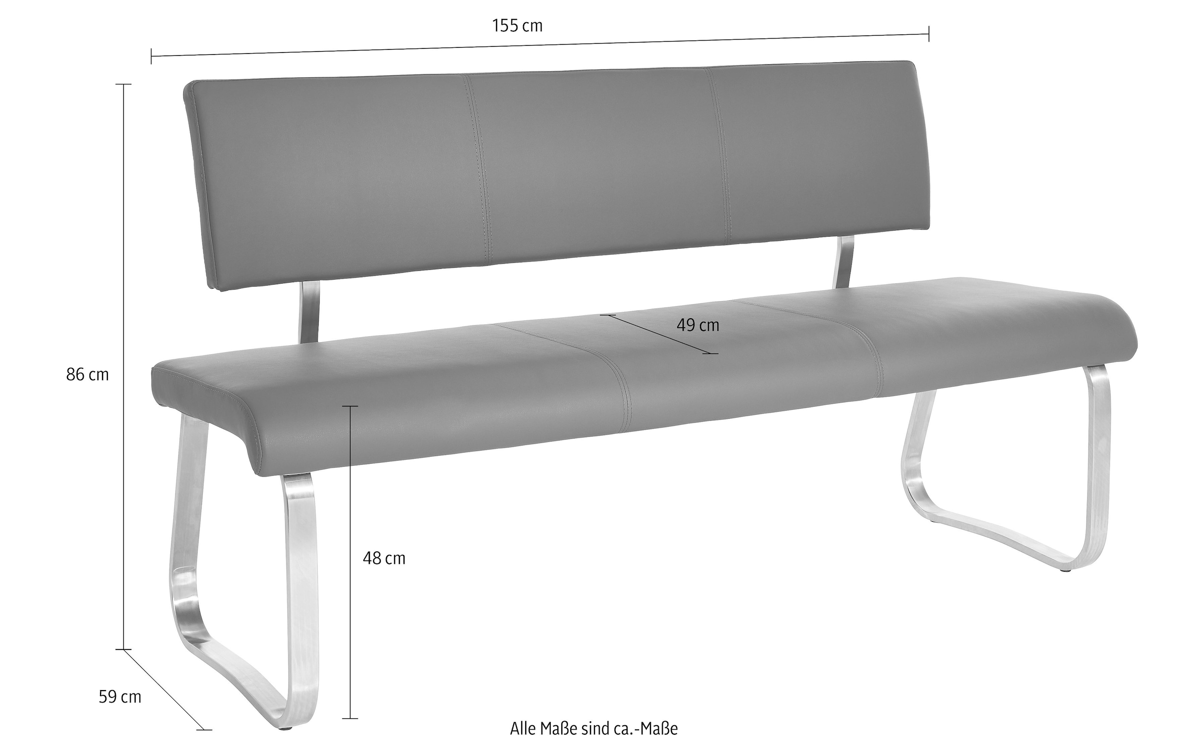 MCA furniture Polsterbank »Arco«, belastbar bis 280 Kg, Echtleder, in  verschiedenen Breiten | BAUR