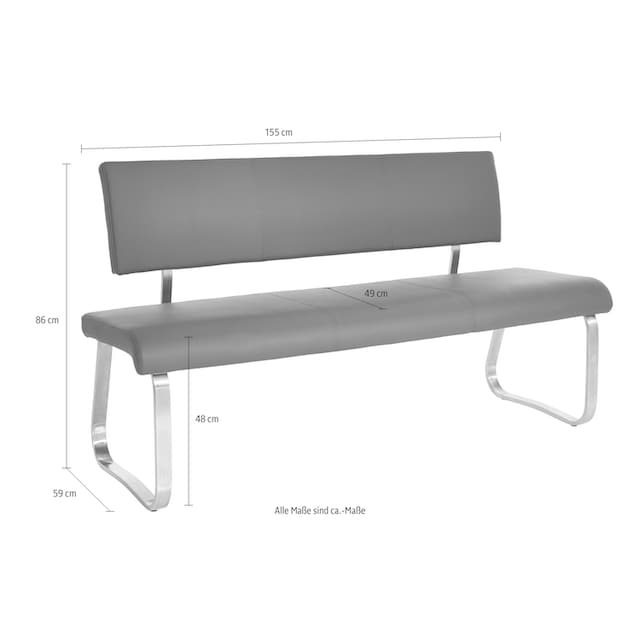 MCA furniture Polsterbank »Arco«, belastbar bis 280 Kg, Echtleder, in  verschiedenen Breiten | BAUR