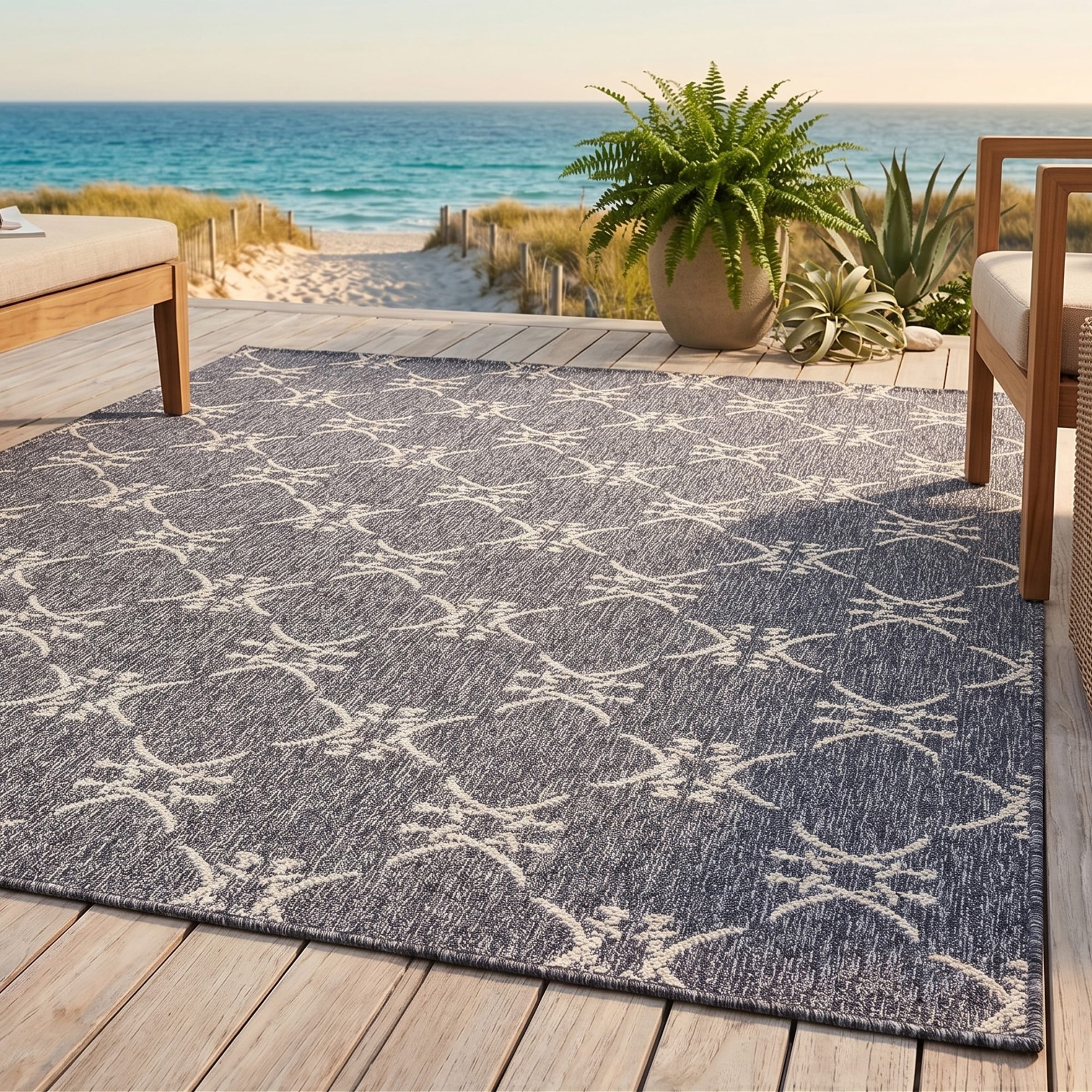 Sansibar 1100000002199 "Nordsee Beach SA-034" rechteckig 5 mm Höhe modernes Design, Motiv: gekreuzte Säbel, In- und Outdoor geeignet