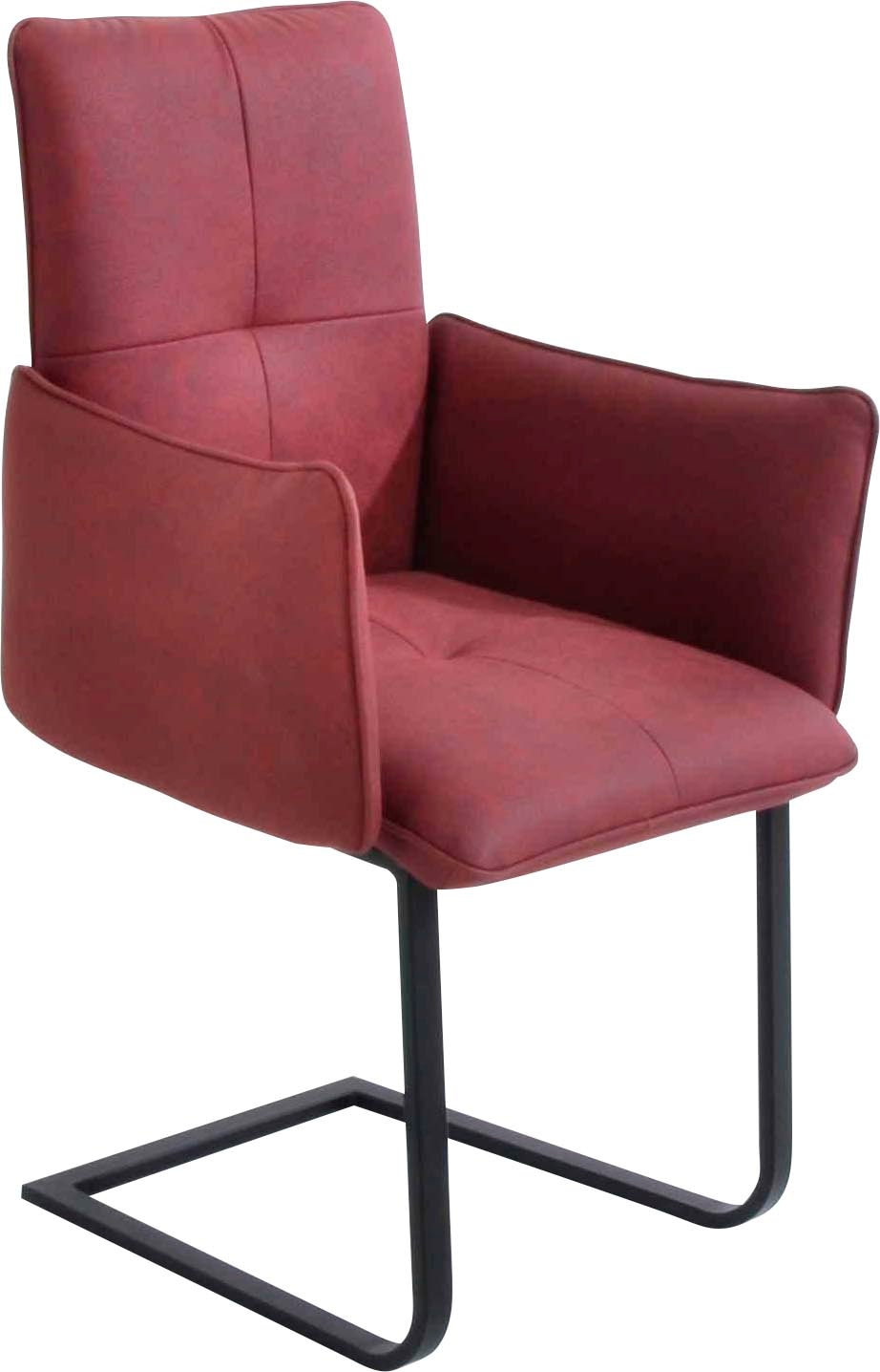 K+W Komfort & Wohnen Freischwinger, Microfaser 785, Freischwinger, Gestell in Metall schwarz, Steppung im Sitz und Rücken