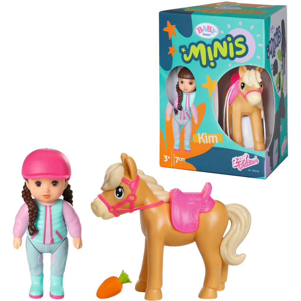 Baby Born Minipuppe »Baby born® Minis Spielset Horse Fun«, inklusive Baby born® Mini Puppe