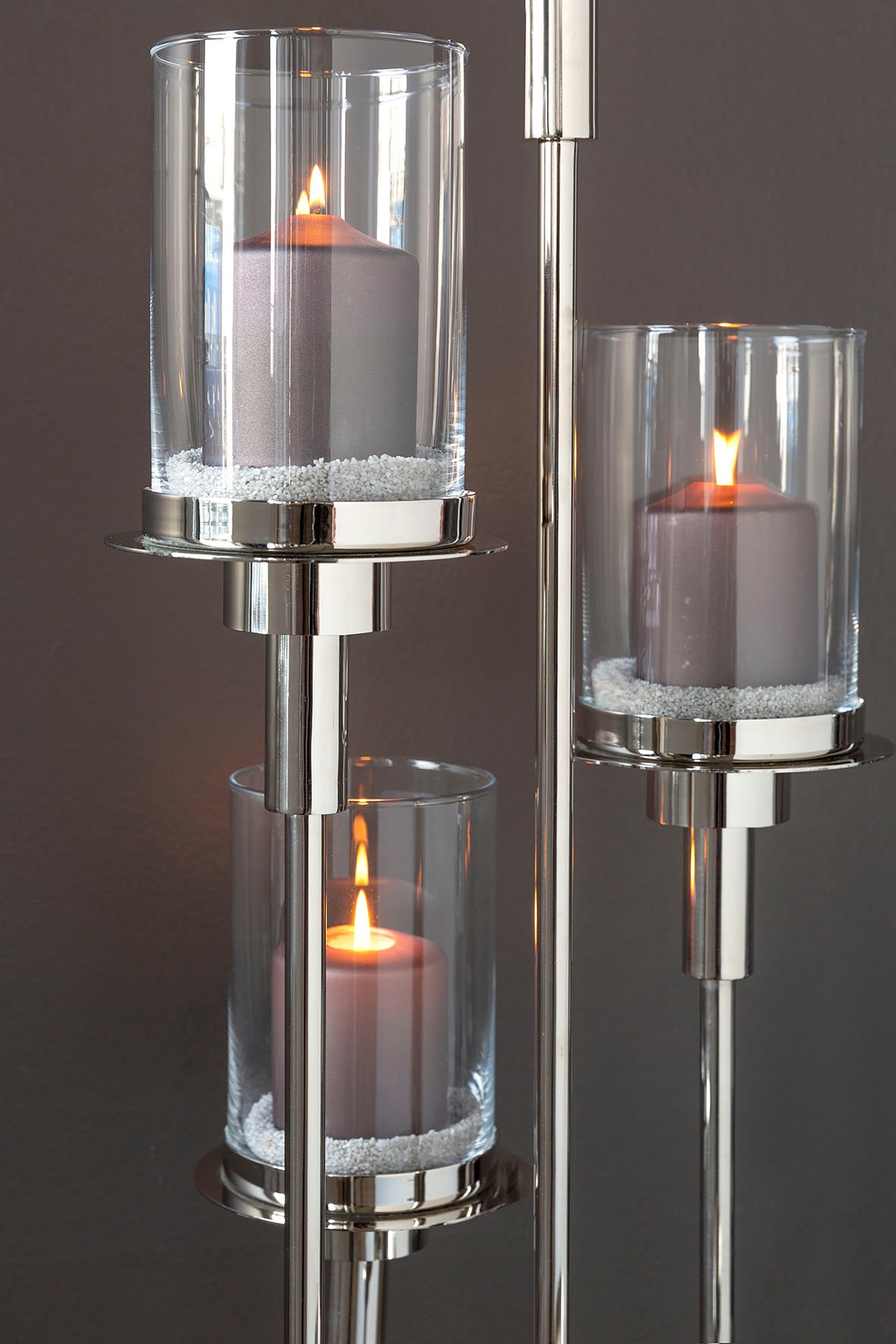 Fink Standkerzenhalter Edelstahl (1 ca. St.), »LONDRA, BAUR kaufen Höhe und 5-flammig«, Glas, | Kerzenhalter aus 155 cm
