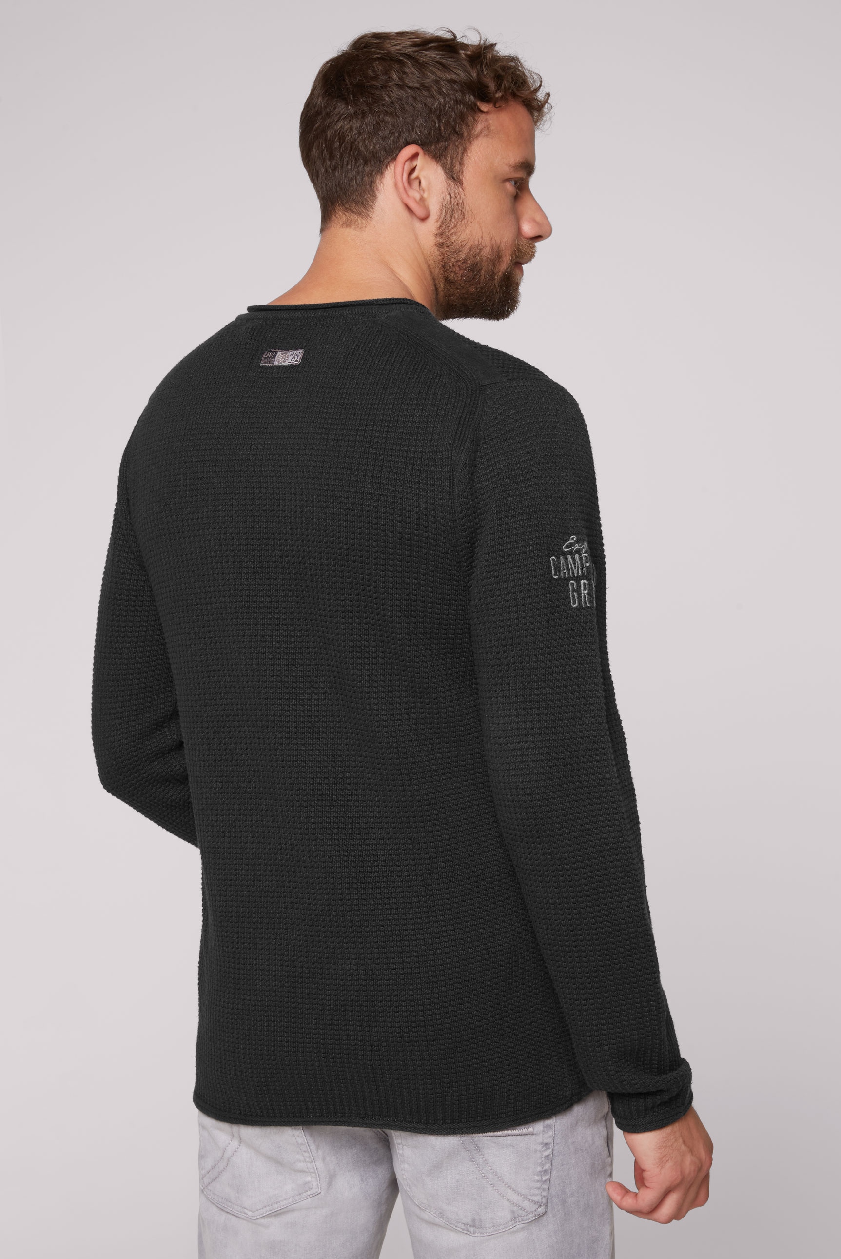 CAMP DAVID Strickpullover, mit Logo Print