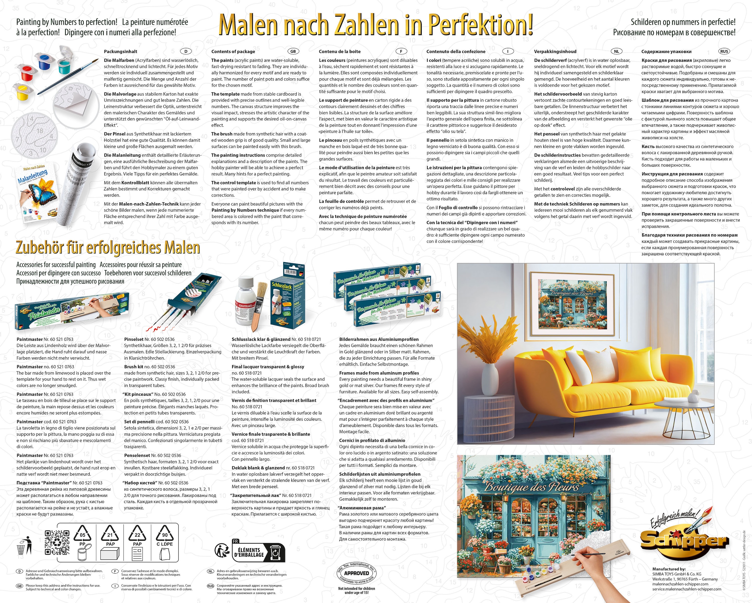 Schipper Malen nach Zahlen »Meisterklasse Premium - Französischer Blumenladen« Made in Germany