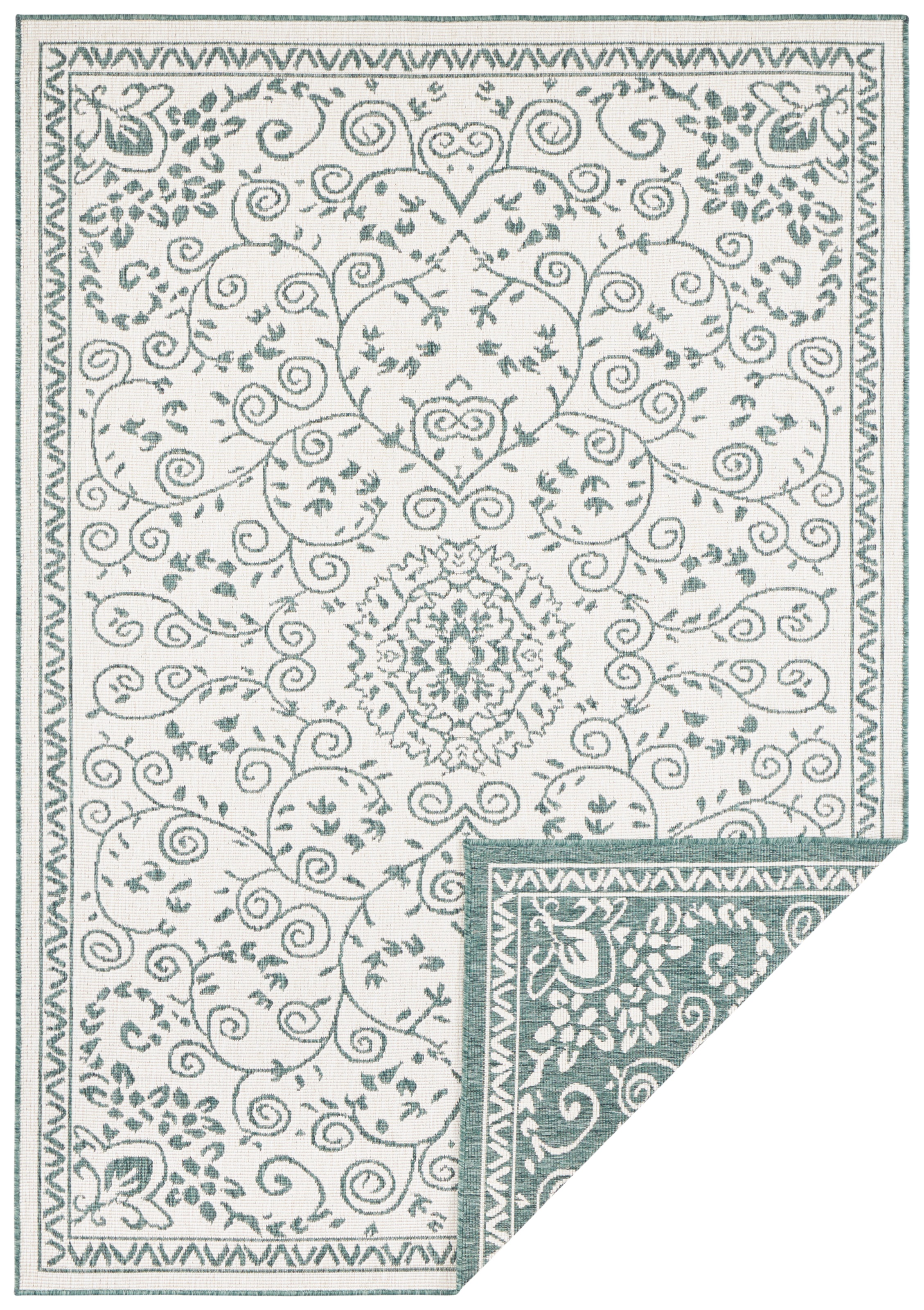 NORTHRUGS Teppich »LEYTE Wendeteppich«, rechteckig, 5 mm Höhe, In-& Outdoor, Teppich, Vintage, Wetterfest, Balkon, Garten, Wohnzimmer
