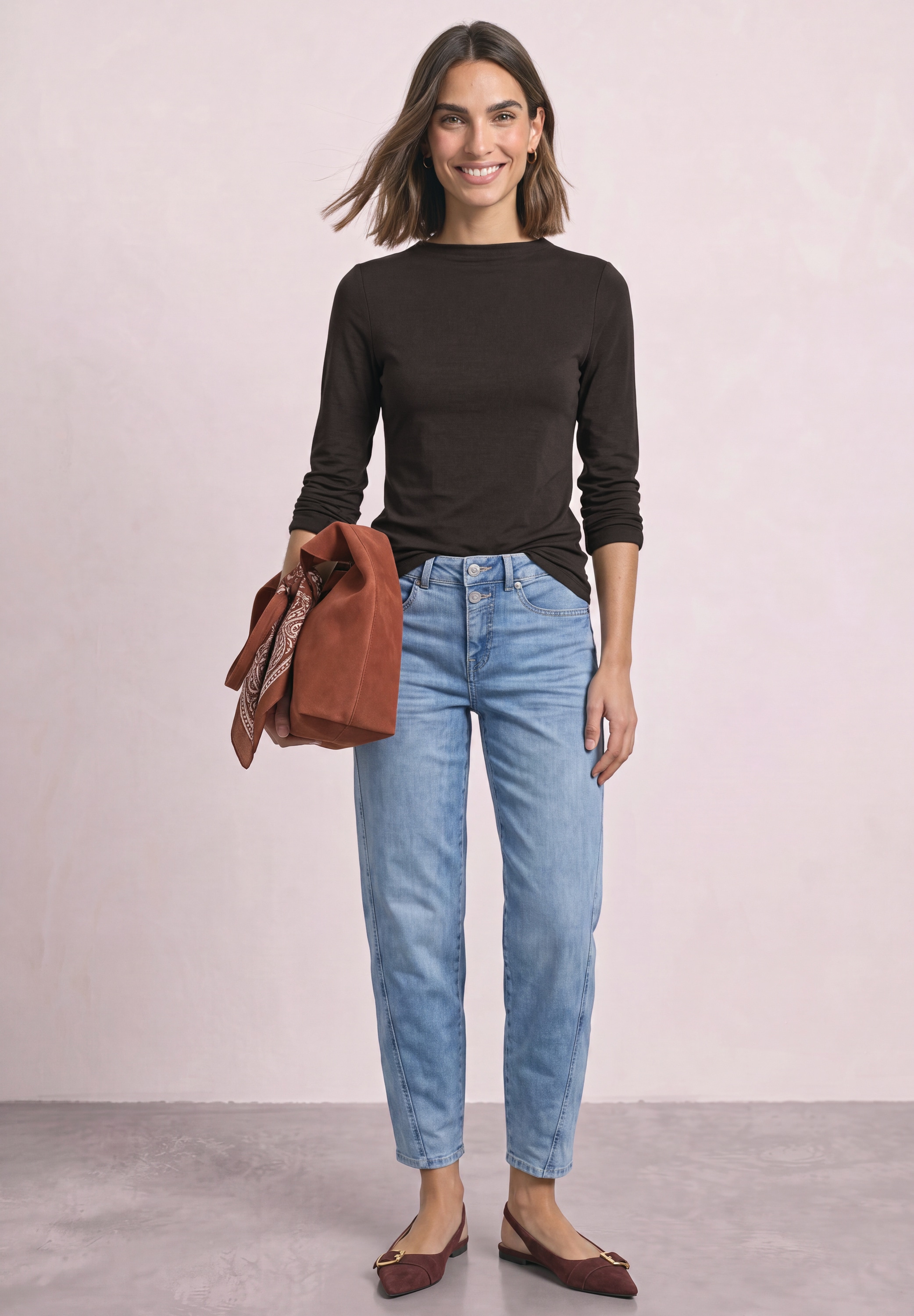 STREET ONE Langarmshirt mit U-Boot-Ausschnitt