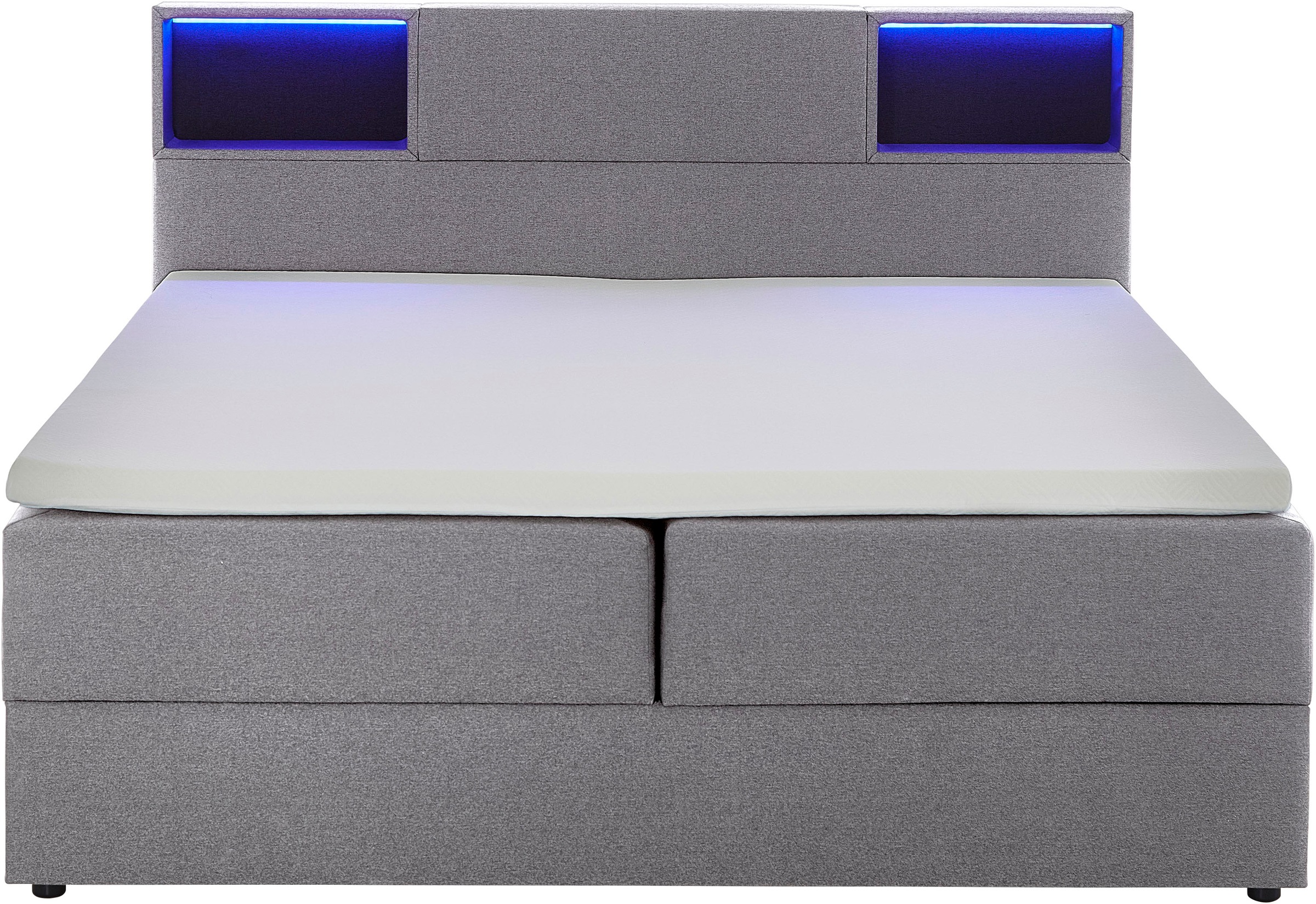 meise.möbel Boxspringbett »Caja mit Bettkasten und Topper«, mit LED ausgestattetes Ablagefach im Kopfteil