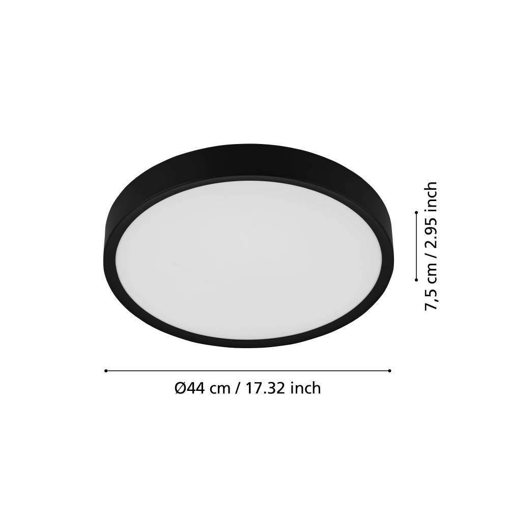 EGLO Deckenleuchte »MUSURITA«, 6 flammig, Leuchtmittel LED-Modul | LED wechselbar, Deckenlampe, Wohnzimmer, Stahl, Kunststoff, Schwarz, Weiß, Ø 44 cm