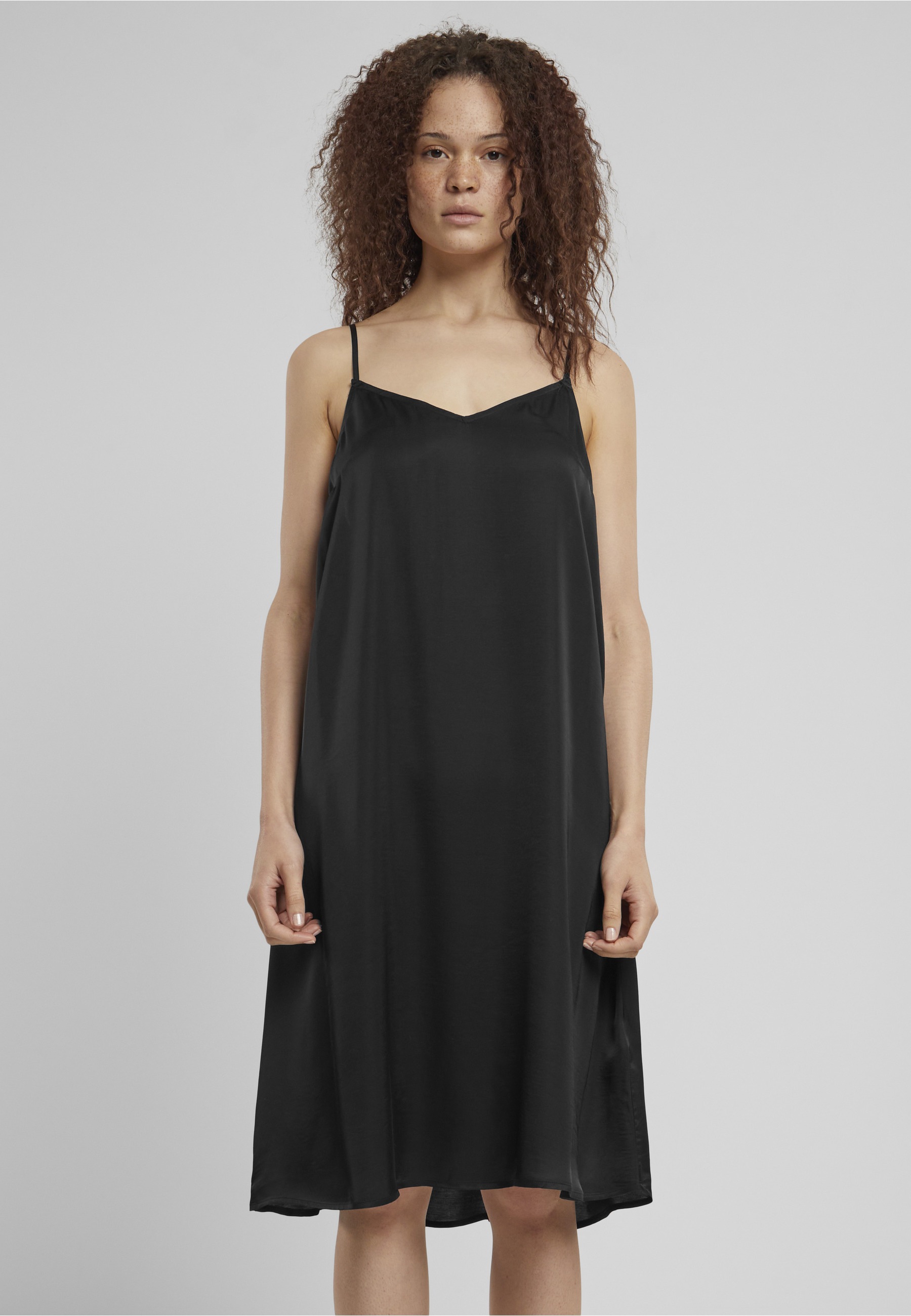Urban Classics Ladies Viscose Satin Slip Dress Black M 3