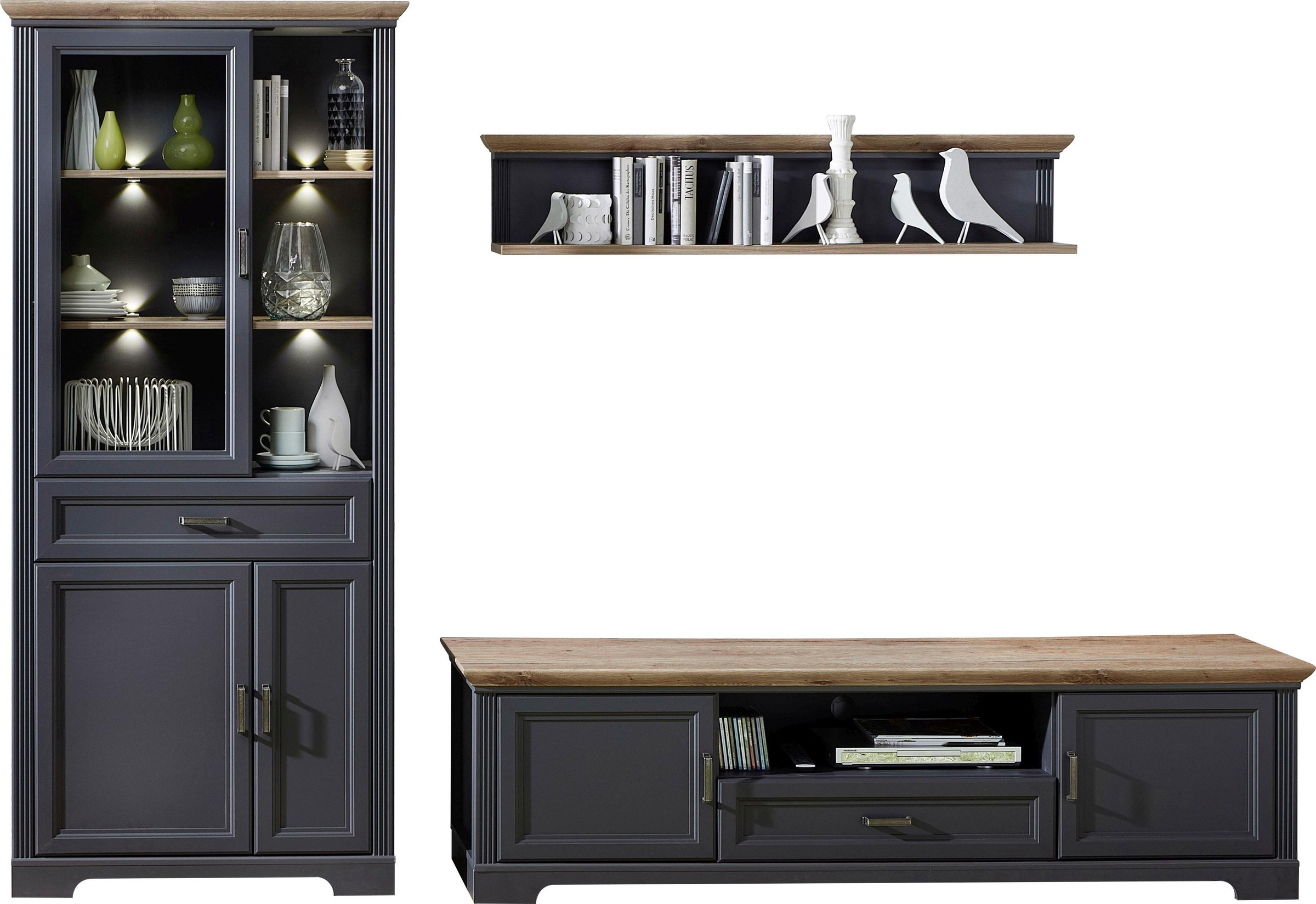 Innostyle Wohnwand "Jasmin" Set, 3 Stk. tlg. inkl. LED-Beleuchtung, mit Sof günstig online kaufen