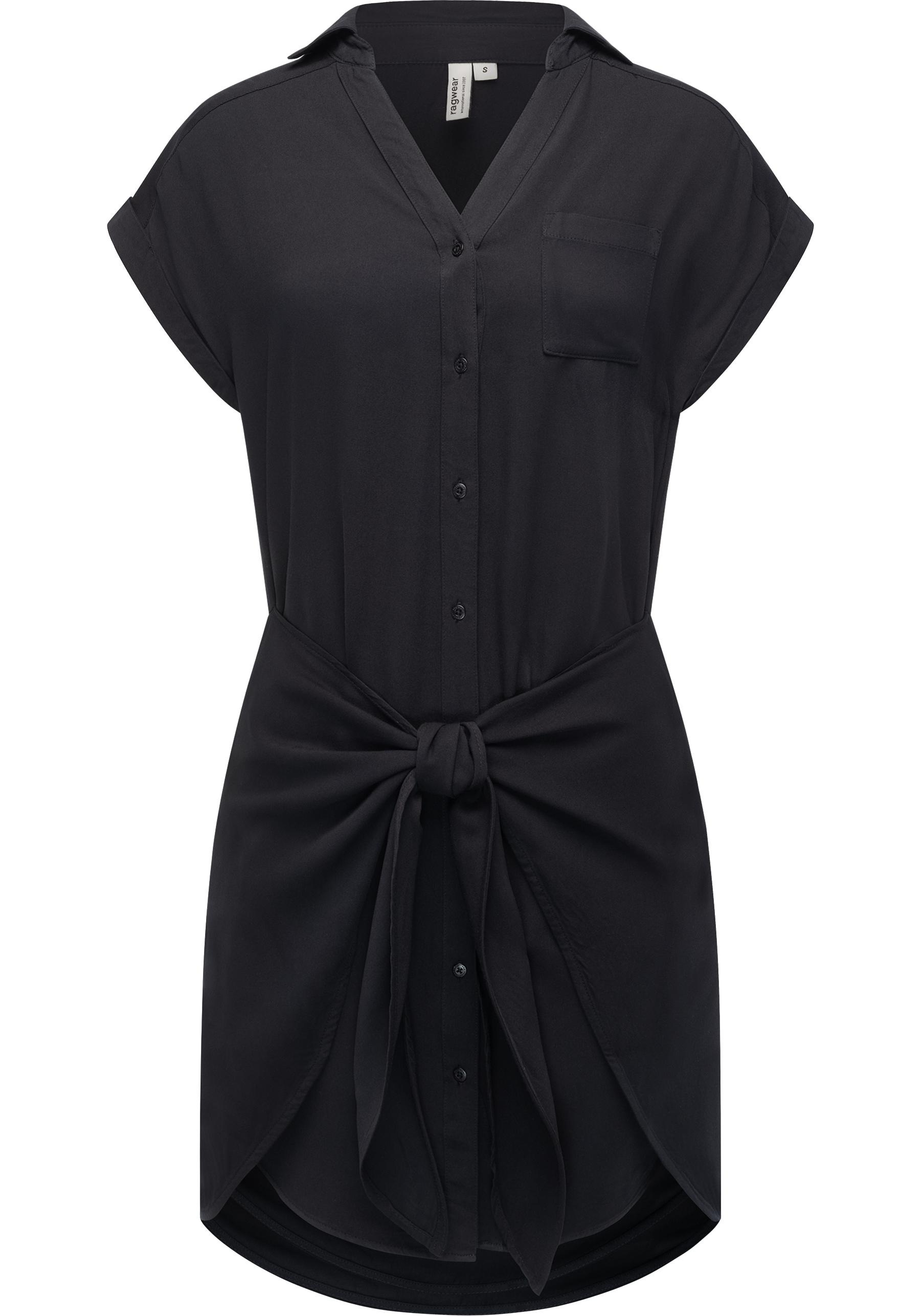 Ragwear Blusenkleid "Bahaya" Brusttasche stylisches Damen Sommerkleid mit Bindeband