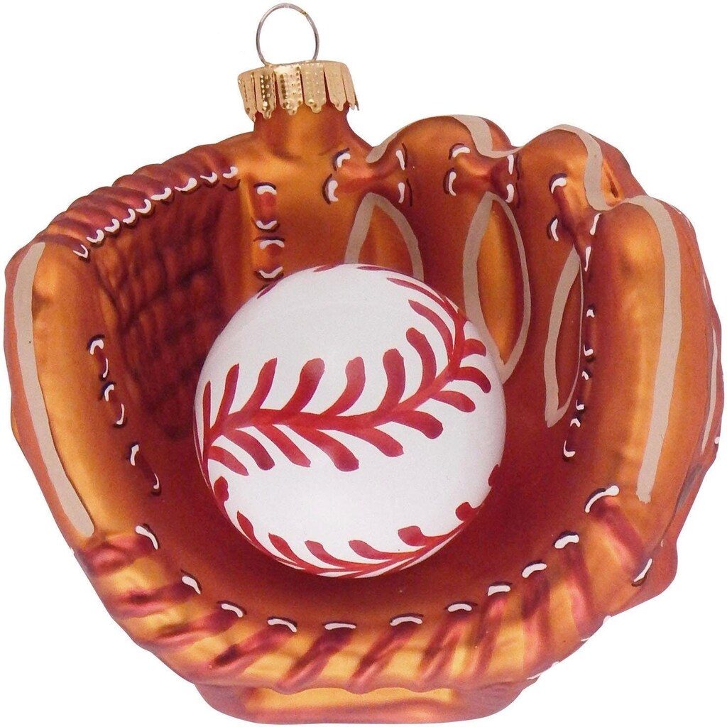 Krebs Glas Lauscha Christbaumschmuck »Baseballhandschuh mit Baseball, Weihnachtsdeko, Christbaumschmuck«, (1 tlg.)