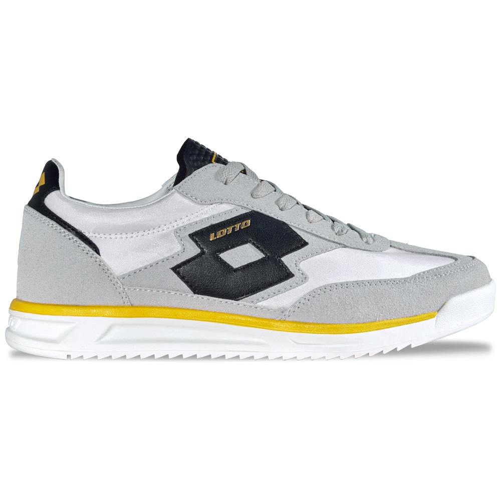 Sneaker LOTTO, Herren, Gr. 36, leuchtendesgrau, schwarz, Synthetik, mehrfarbig, Schuhe Sneaker, - mit bequem gepolsterter Schaftkante