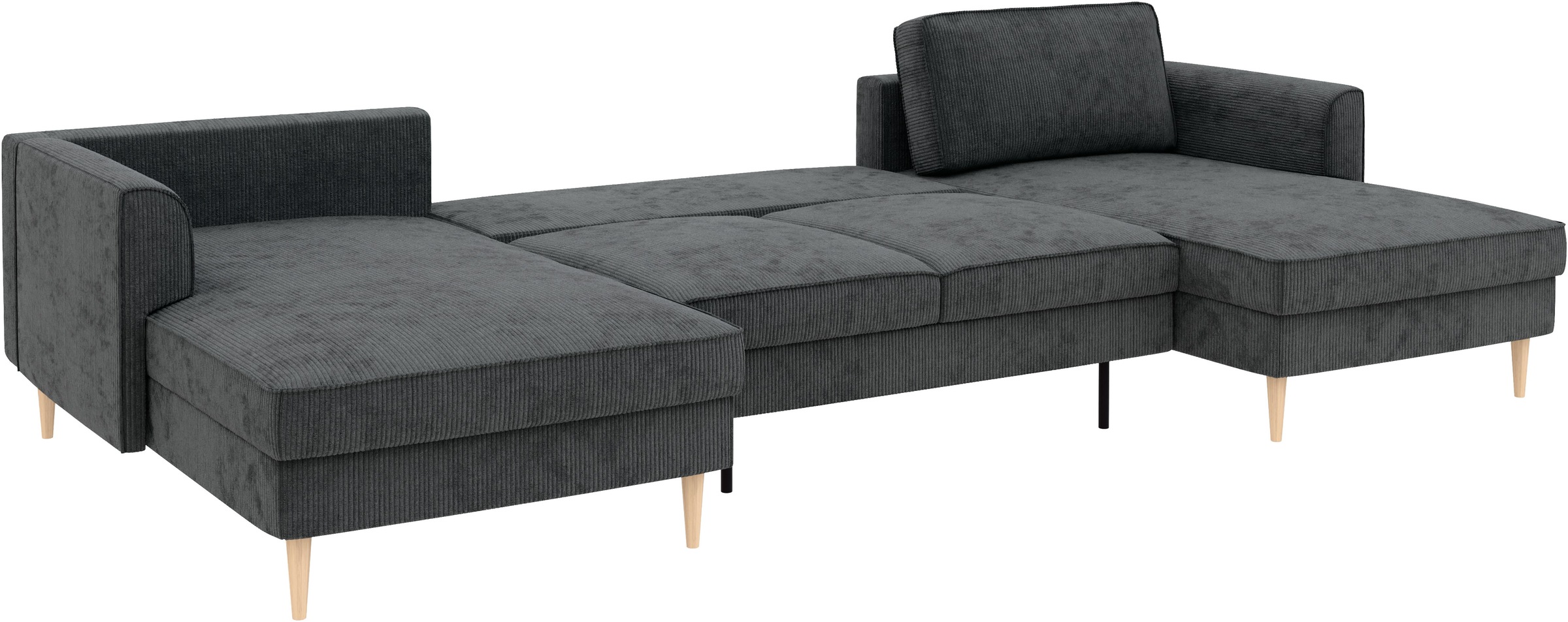 Home affaire Wohnlandschaft »Booster Couch wahlweise mit Schlaffunktion und Bettkasten-auch in Cord«, Sofa in U-Form, Breite 305 cm
