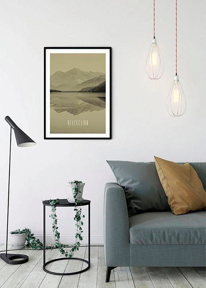 Komar Poster »Word Lake Reflection Sand«, Natur, (1 St.), Kinderzimmer, Schlafzimmer, Wohnzimmer