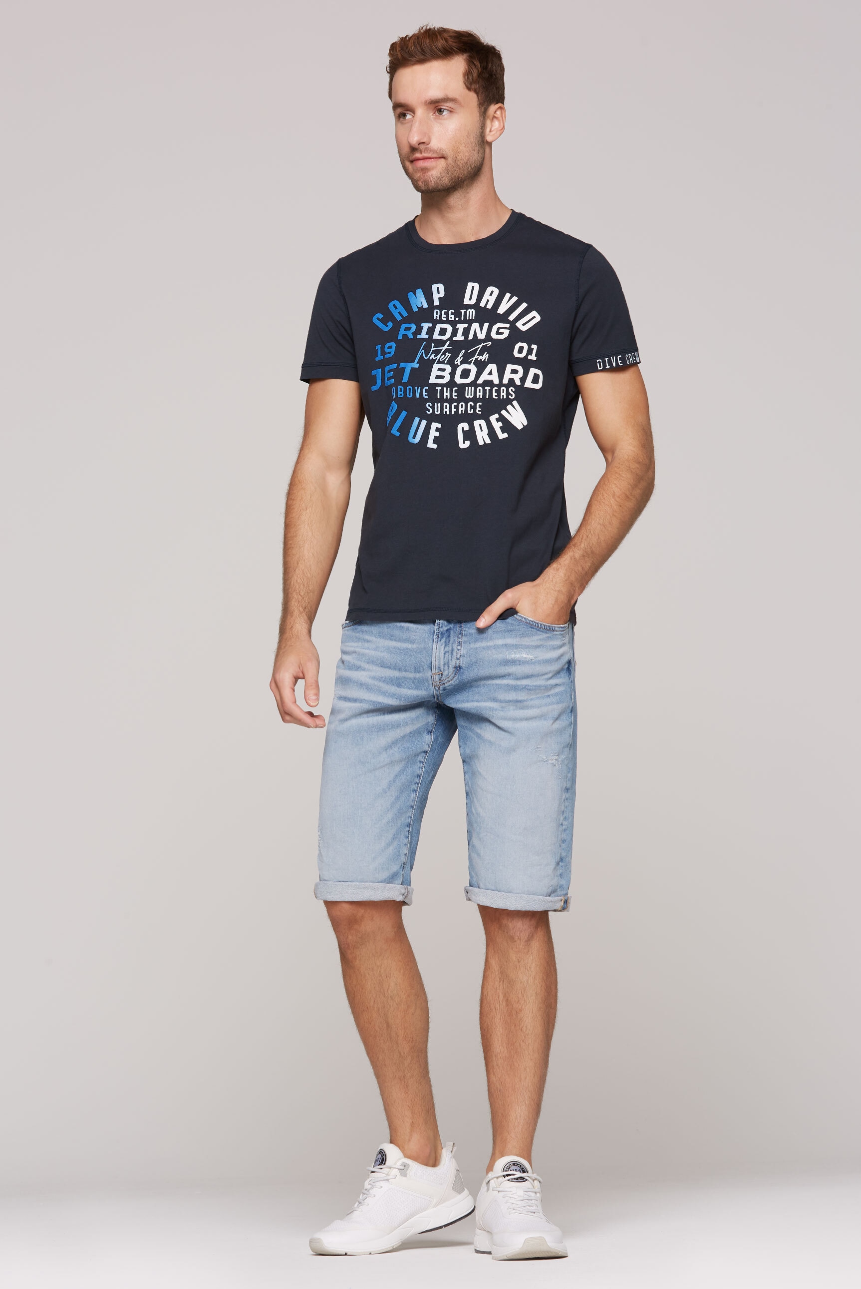 CAMP DAVID Rundhalsshirt, aus Baumwolle