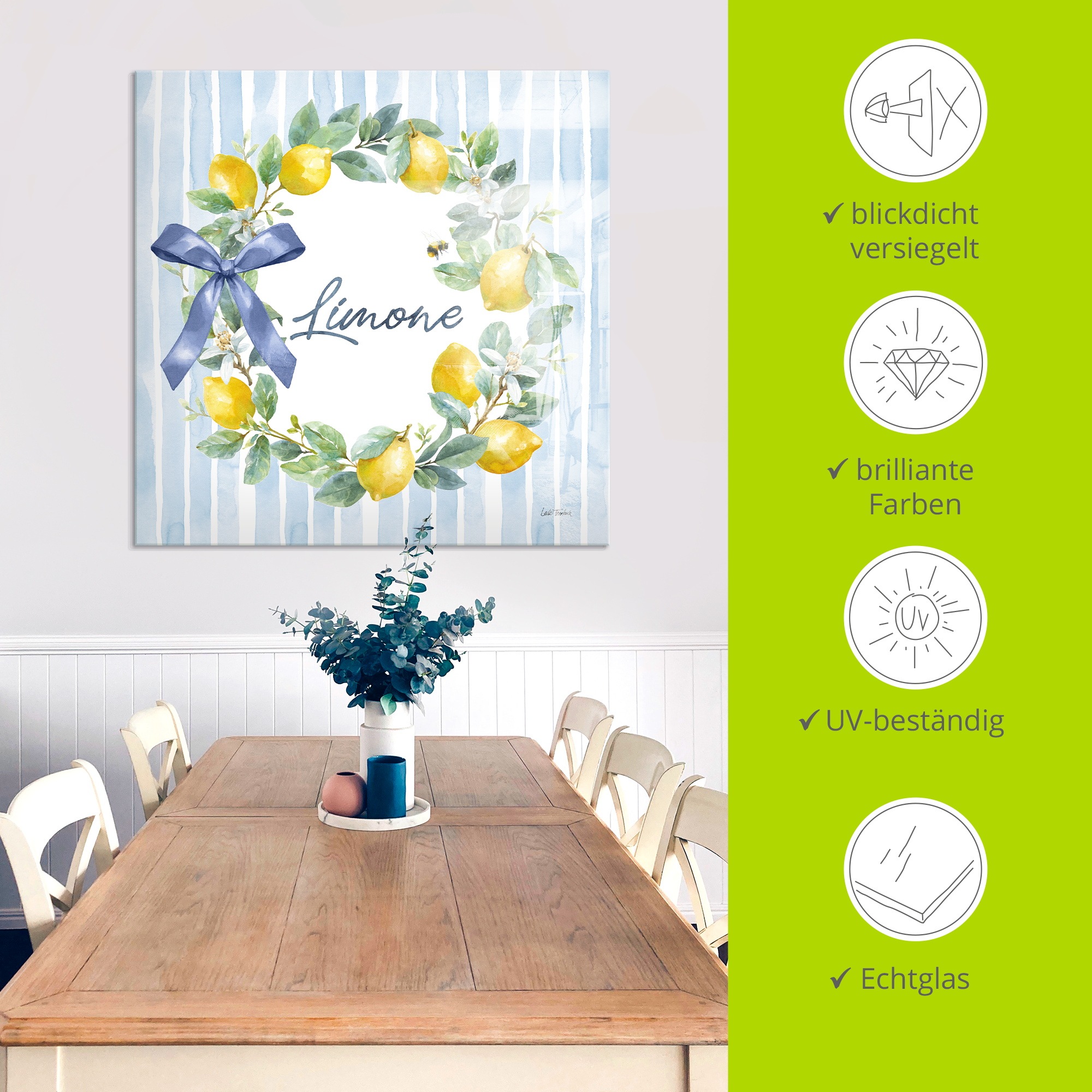 Artland Glasbild »Le Citron IV« Arrangements 1 Stk. tlg. in verschiedenen Größen