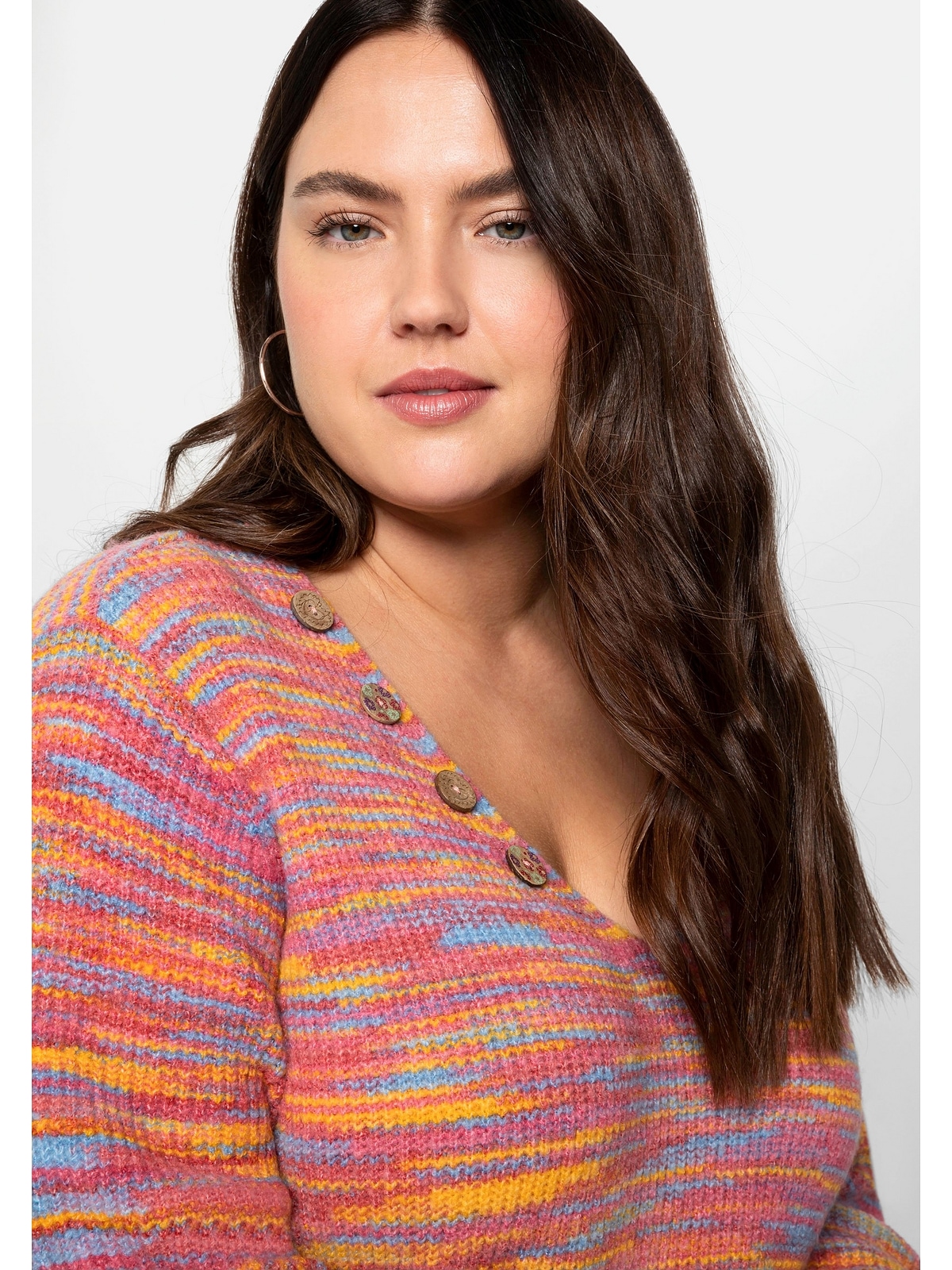 sheego by Joe Browns V-Ausschnitt-Pullover »Große Größen«, mit Farbverlauf  in Regenbogenfarben für kaufen | BAUR