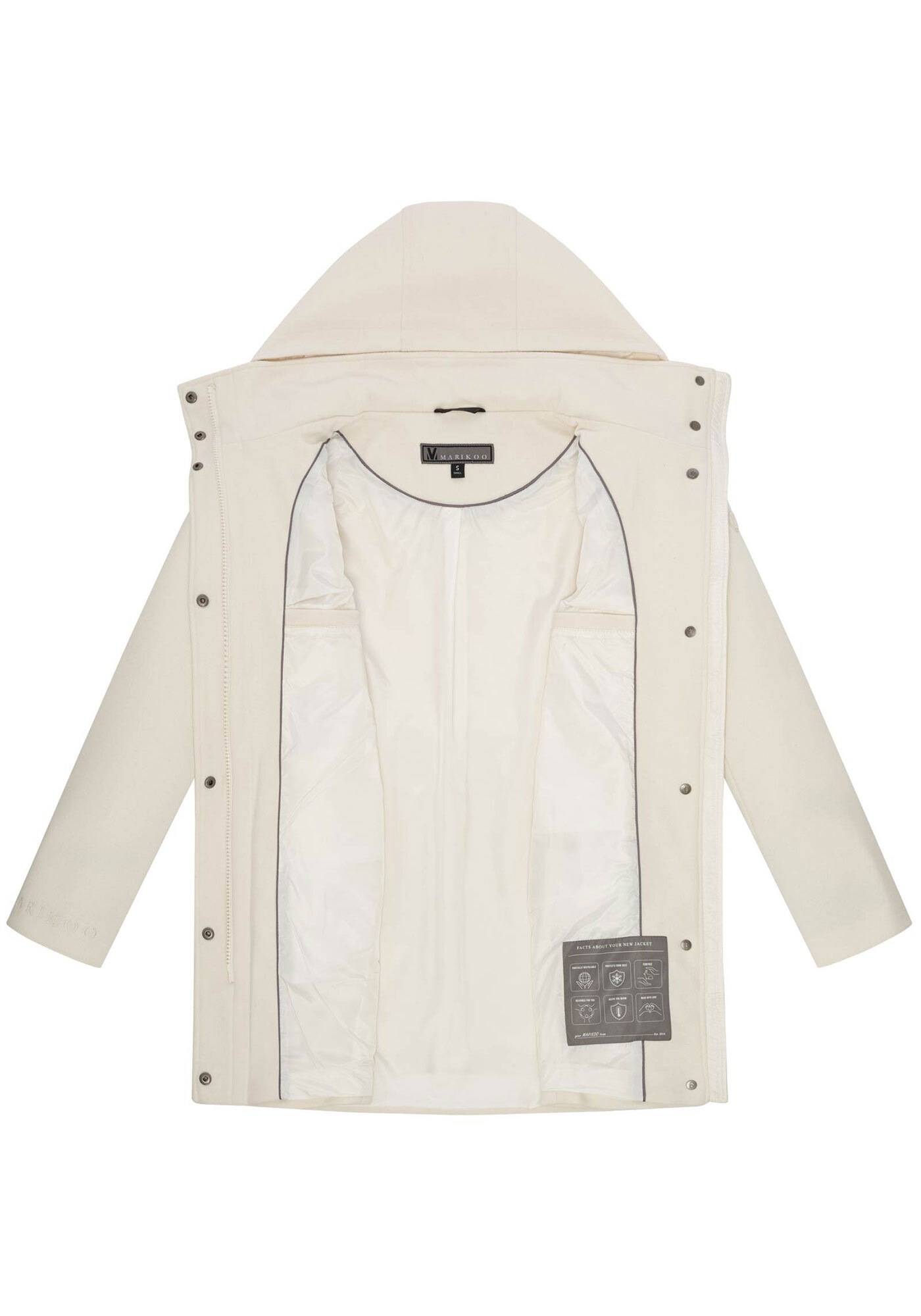 Marikoo Kurzmantel »Katalinaa«, Eleganter Wickel Mantel mit Taillengürtel und Oversized Hood Kapuze