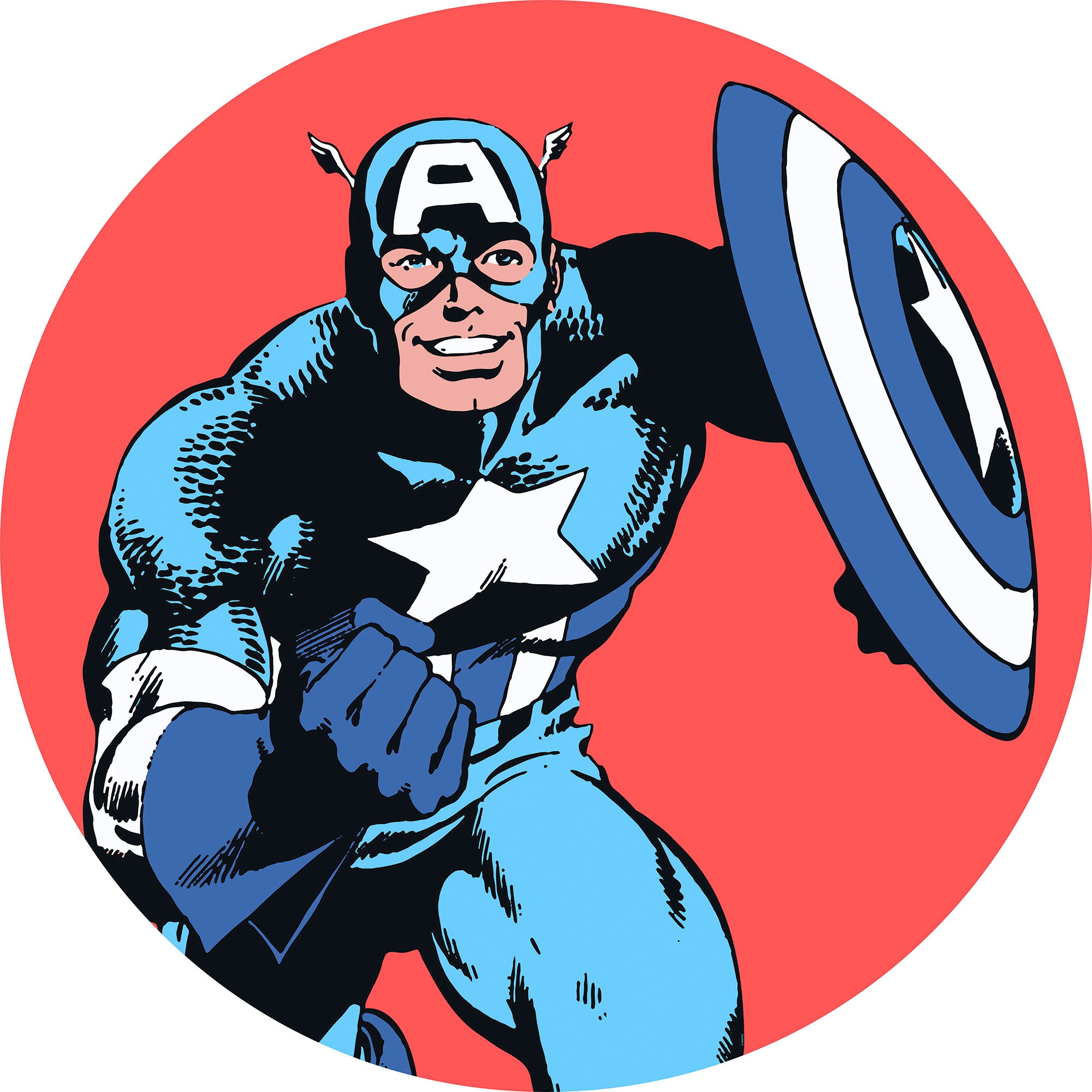Komar Wandtattoo »Marvel PowerUp Captain x 125x125 rund (Breite St.), cm und Höhe), | America«, BAUR (1 selbstklebend