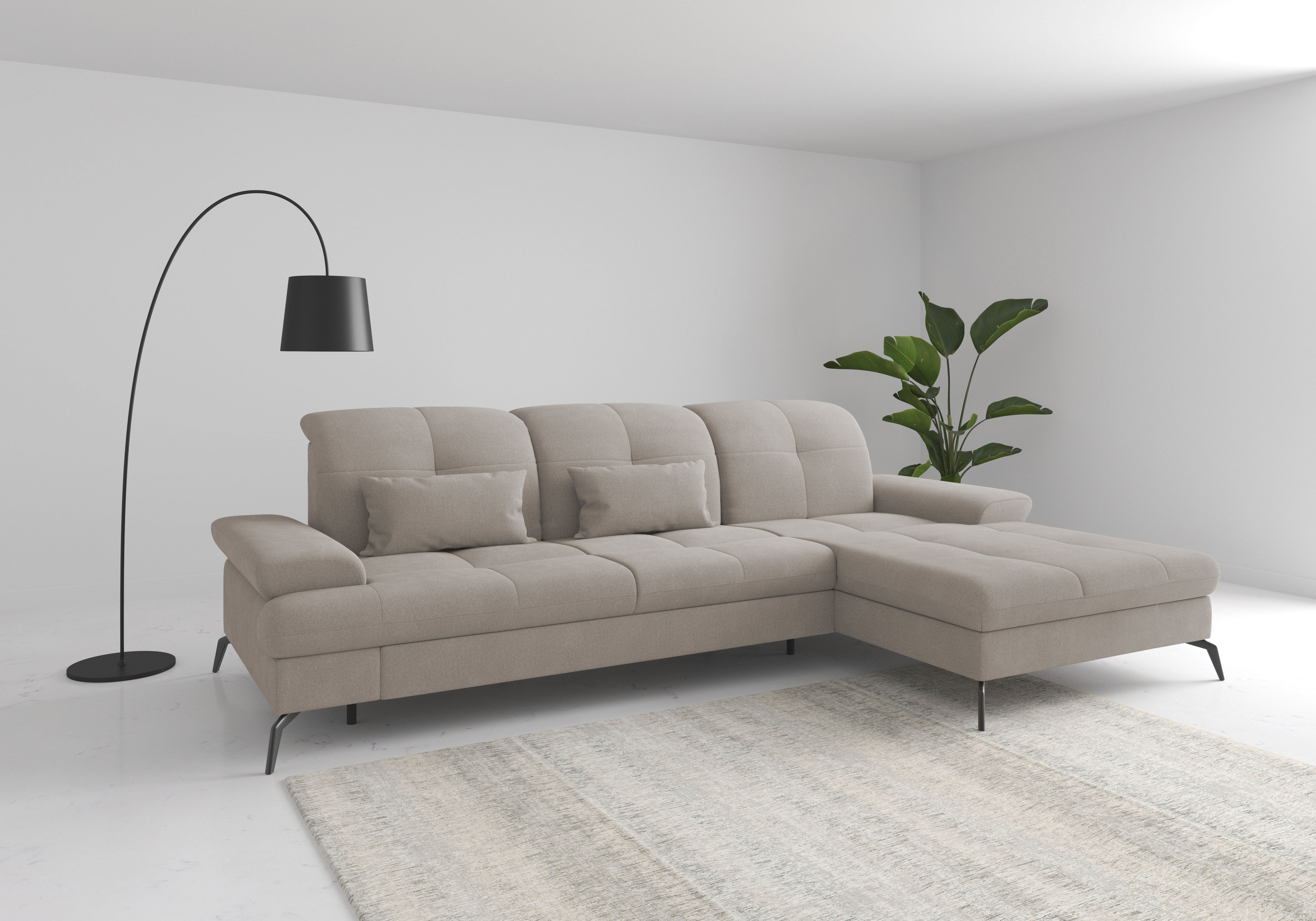 sit&more Ecksofa "Amica, L-Form, inkl. Sitztiefenverstellung & Armteilverstellung" wahlweise mit Schlaffunktion, Bettkasten und Kopfteilverstellung