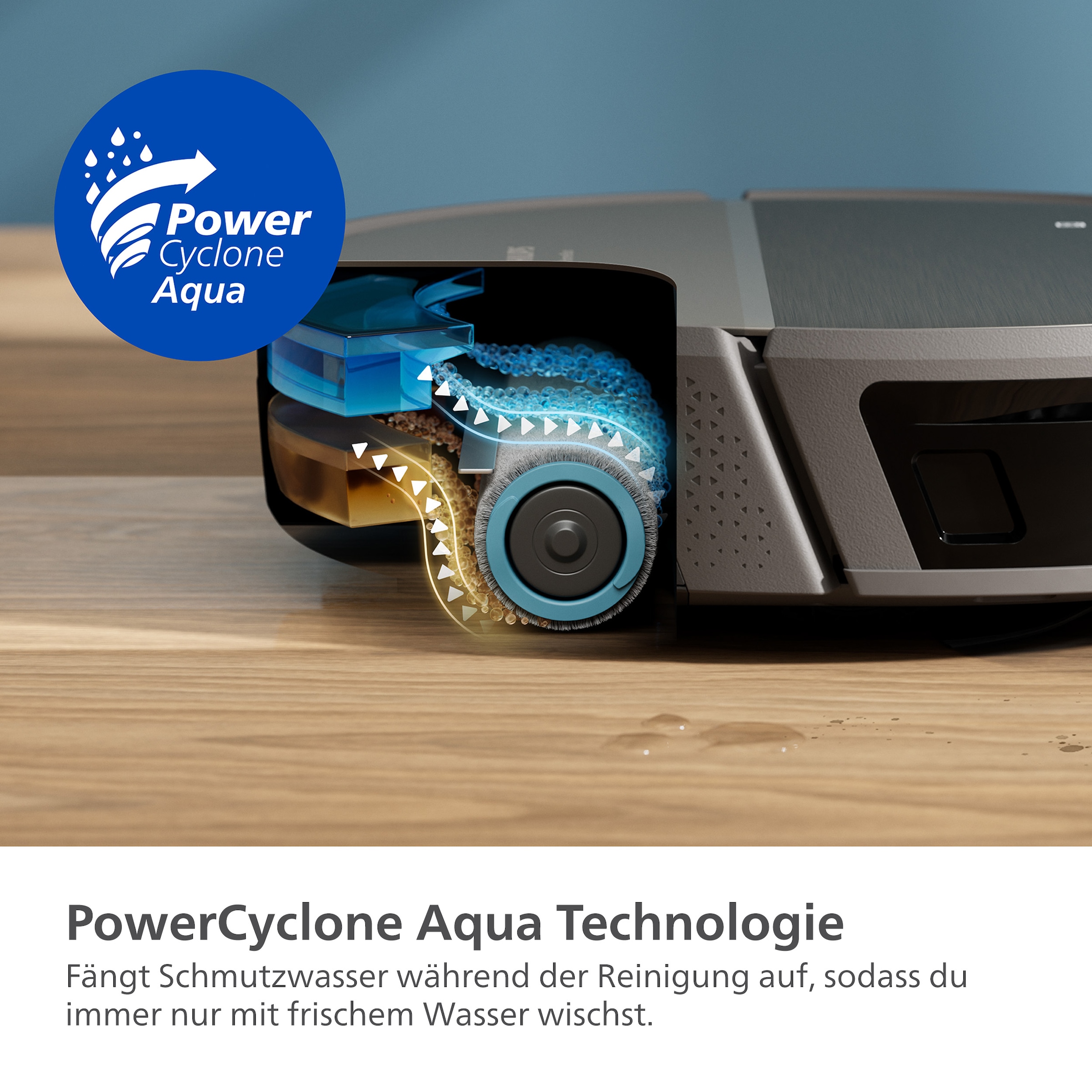 Philips Nass-Trocken-Saugroboter »XU9100/10, 280 Min. Akkulaufzeit, mit PowerCyclone Aqua Technologie«, D-ToF-Sensoren, Wischtuch-Hebesystem, inkl. Entleerungsstation