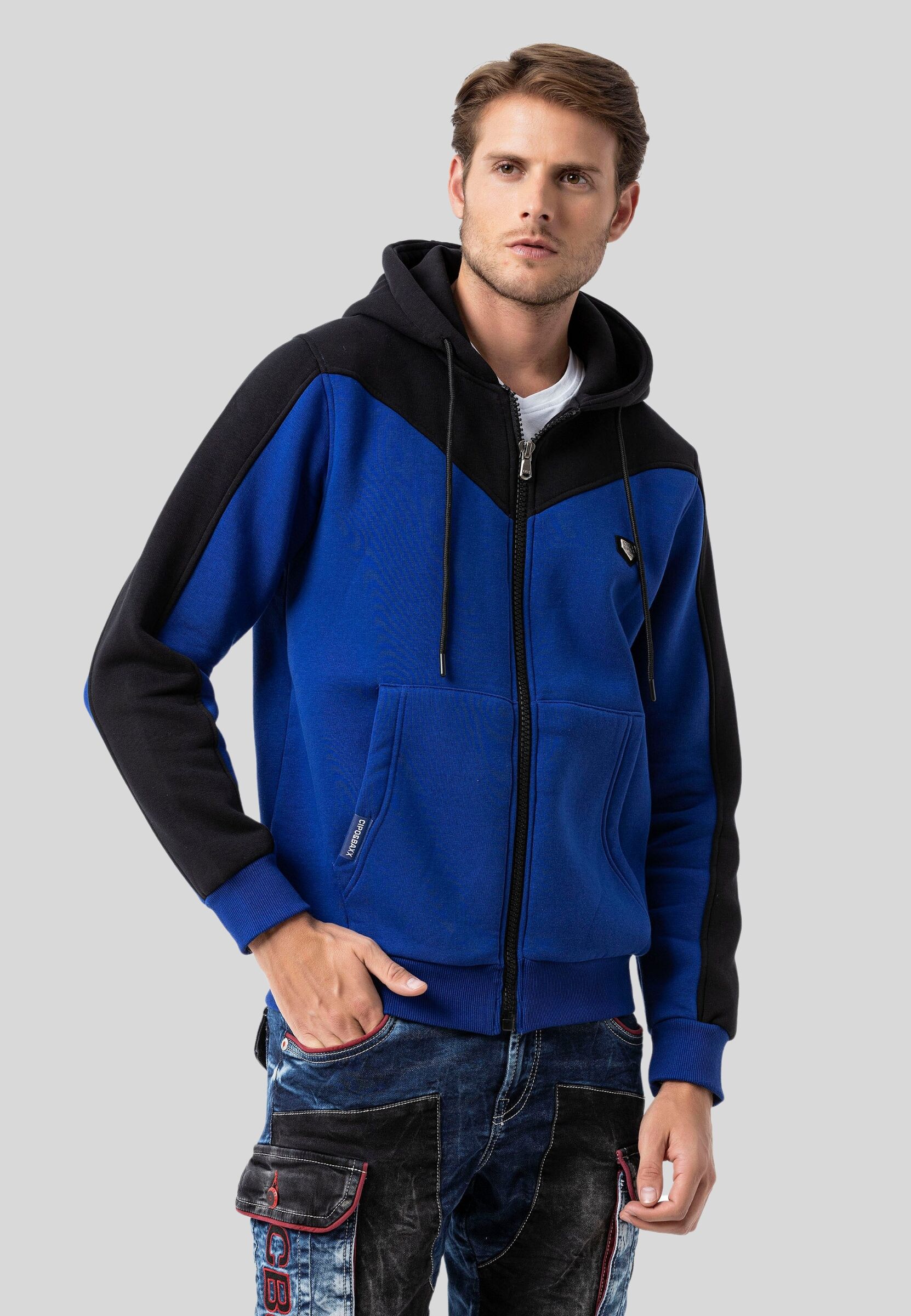 Cipo & Baxx Sweatjacke "CL580" 1 im 2-Farben Look