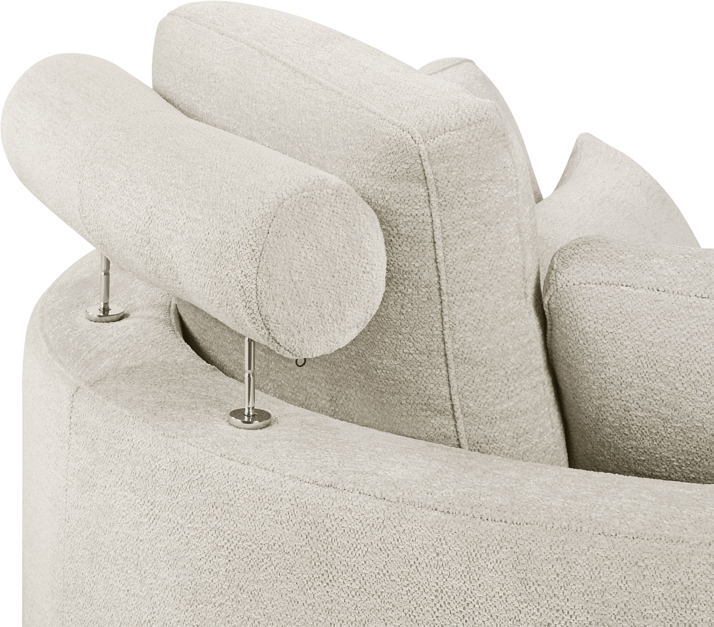 ATLANTIC home collection Loveseat »Ravi«, XXL- Sessel, inklusive Stauraumhocker, Rückenkissen & drei Zierkissen