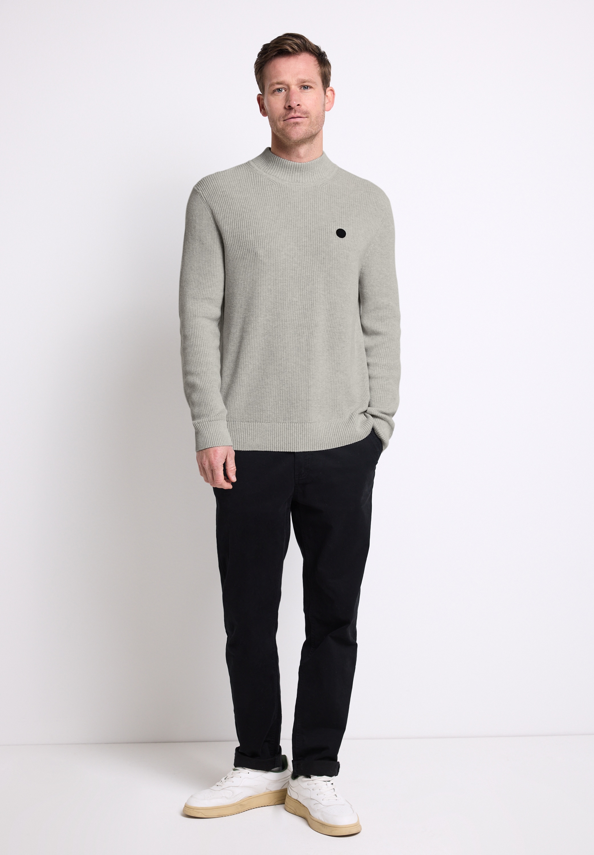 STREET ONE MEN Strickpullover aus reiner Baumwolle