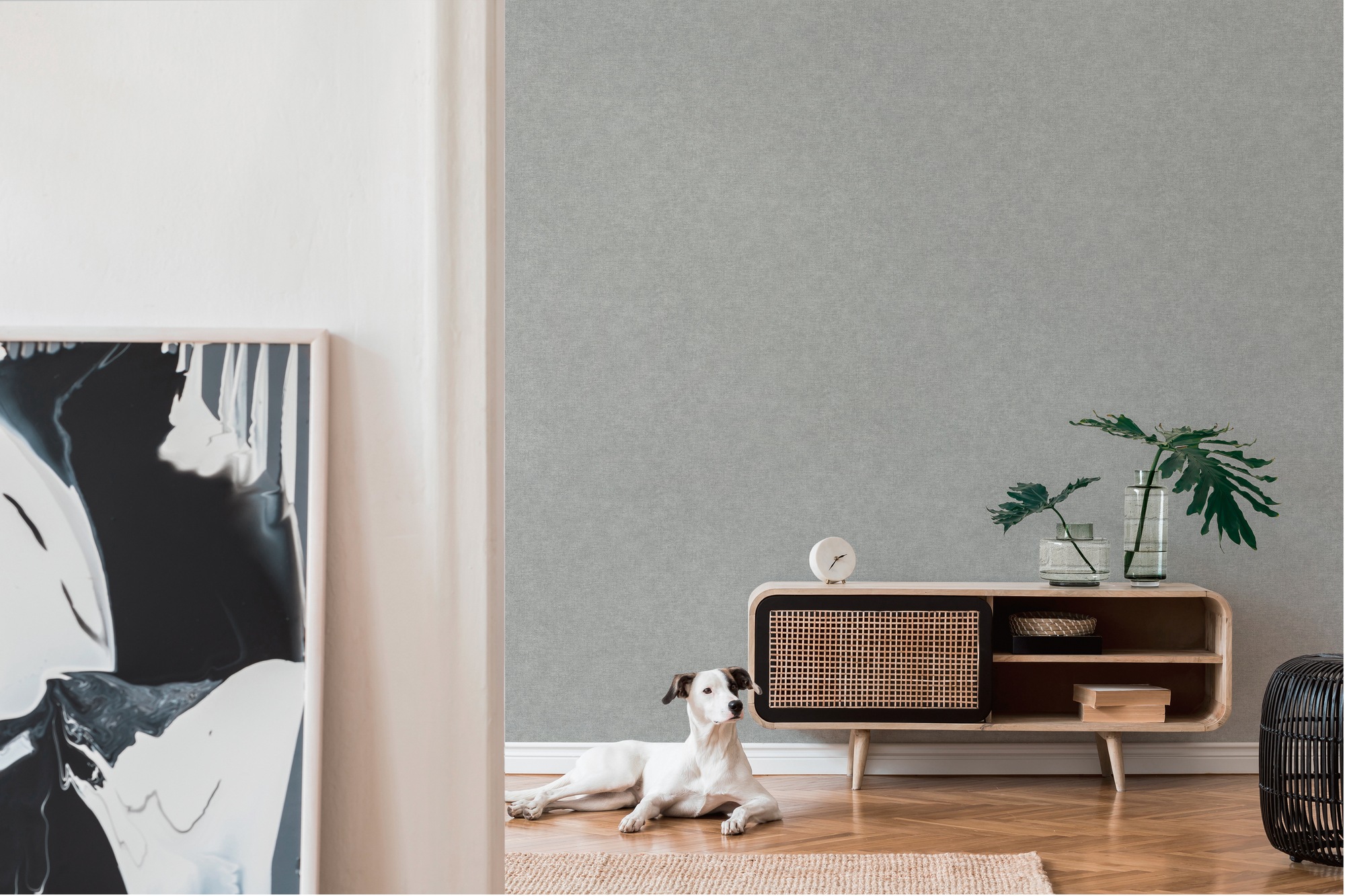 living walls Vliestapete »Smart Surfaces einfarbige Tapete Unitapete Struktur-Optik Landhaus« matt strukturiert Vliestapete Textil-Optik für Schlafzimmer Küche Wohnzimmer Uni Design