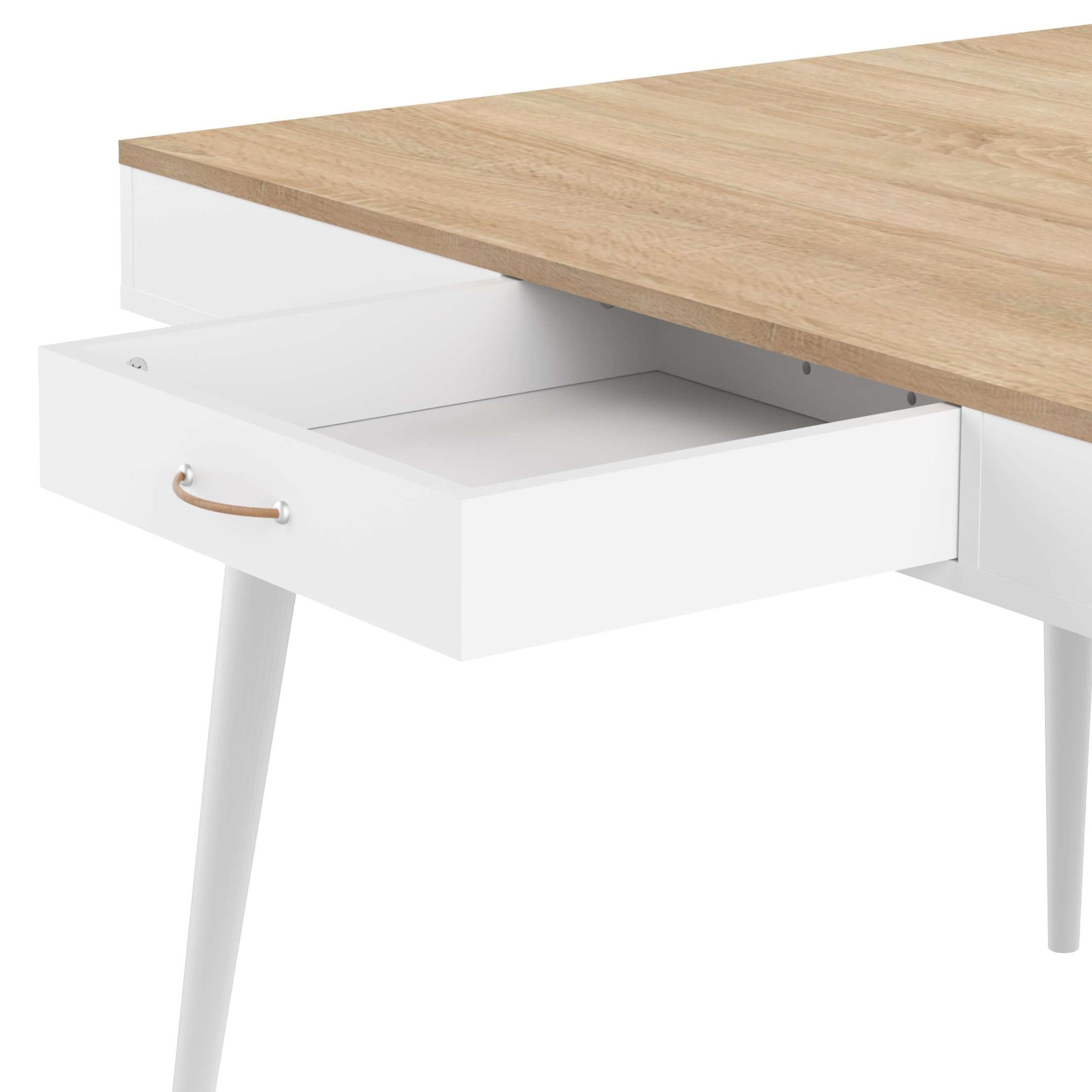 TemaHome Schreibtisch »Horizon Computertisch mit Holzbeinen, Home Office,«, 134cm Breit, mit Schublade