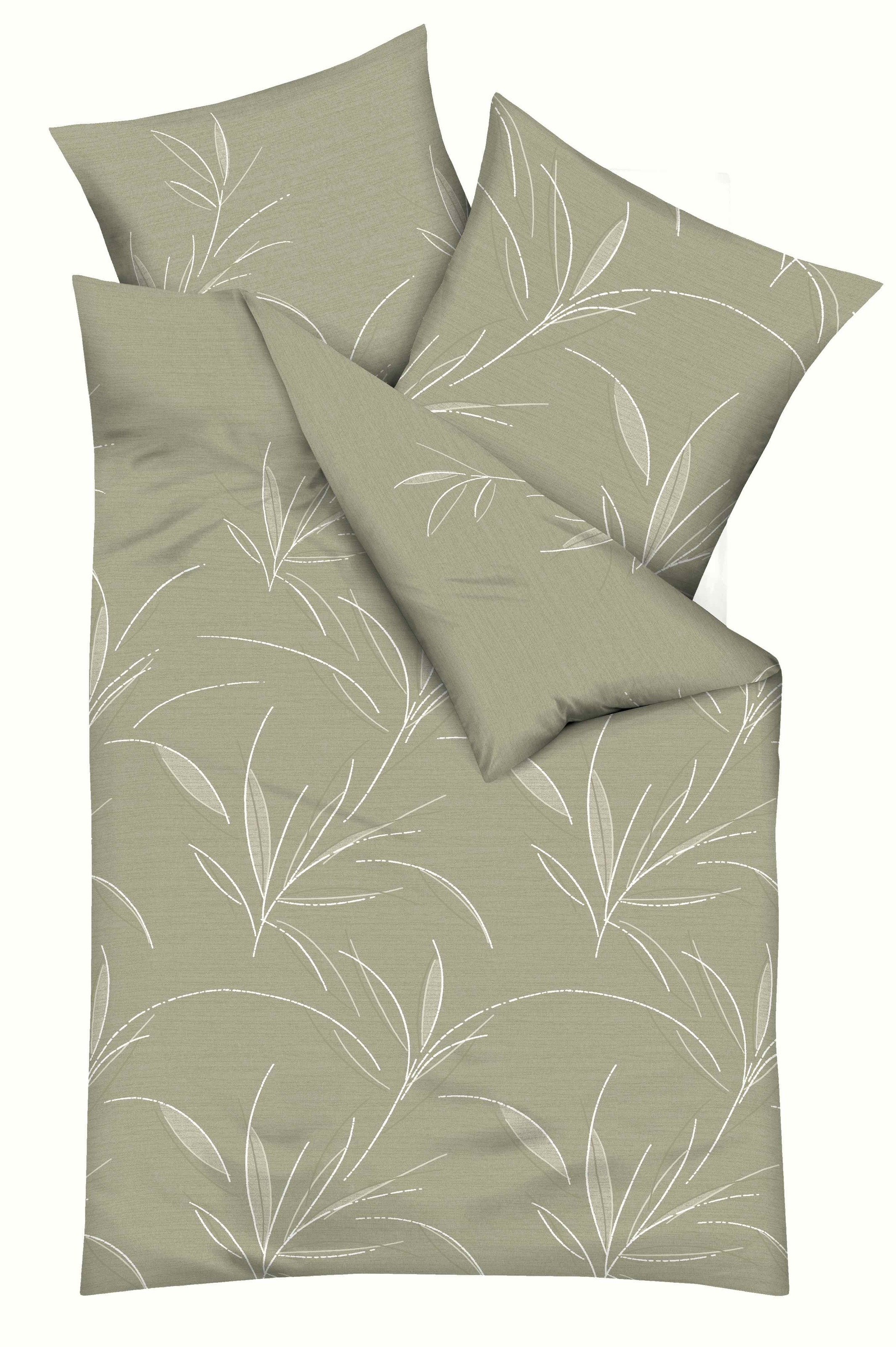 Bettwäsche KAEPPEL, grün, Mako-Satin, Obermaterial: 100% Baumwolle, Bettwäsche, "Organic"