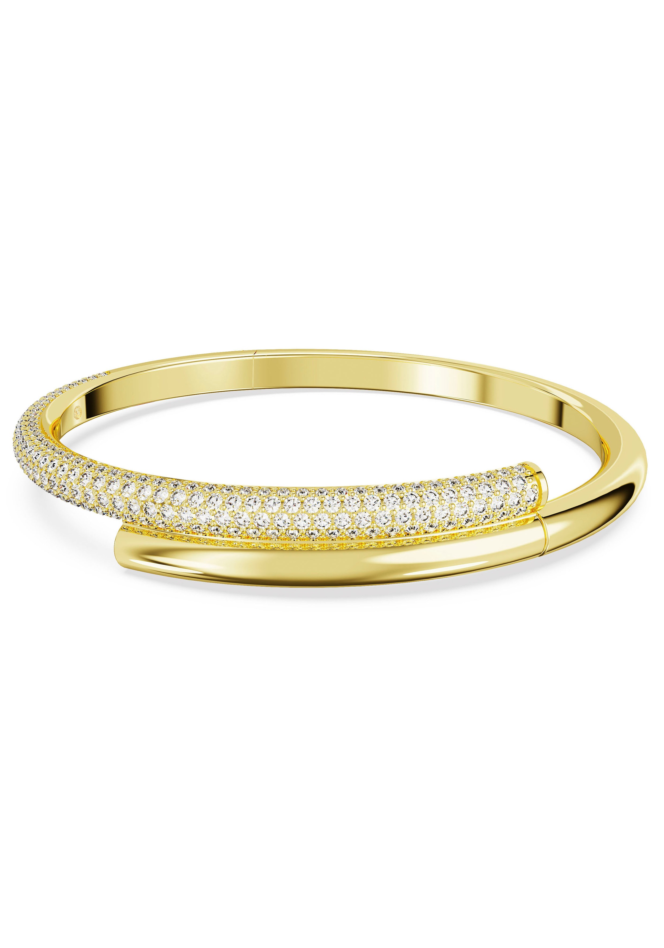 Armreif SWAROVSKI "Schmuck Geschenk Armschmuck Dextera" Gr. L, gold (gelbgoldfarben, kristallweiß, kristallweiß), Armbänder, Damen, L, Metall, Armreif, mit Swarovski Kristall 2
