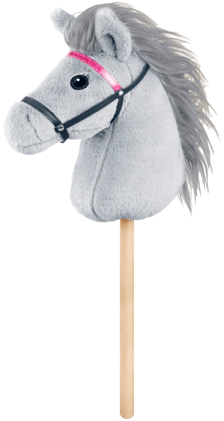 "Steckenpferd LENA ""Steckenpferd Hobby Horsing, 70cm"", grau, Steckenpferde, KinderL:70cm, Holz, Polyester, L:70cm"