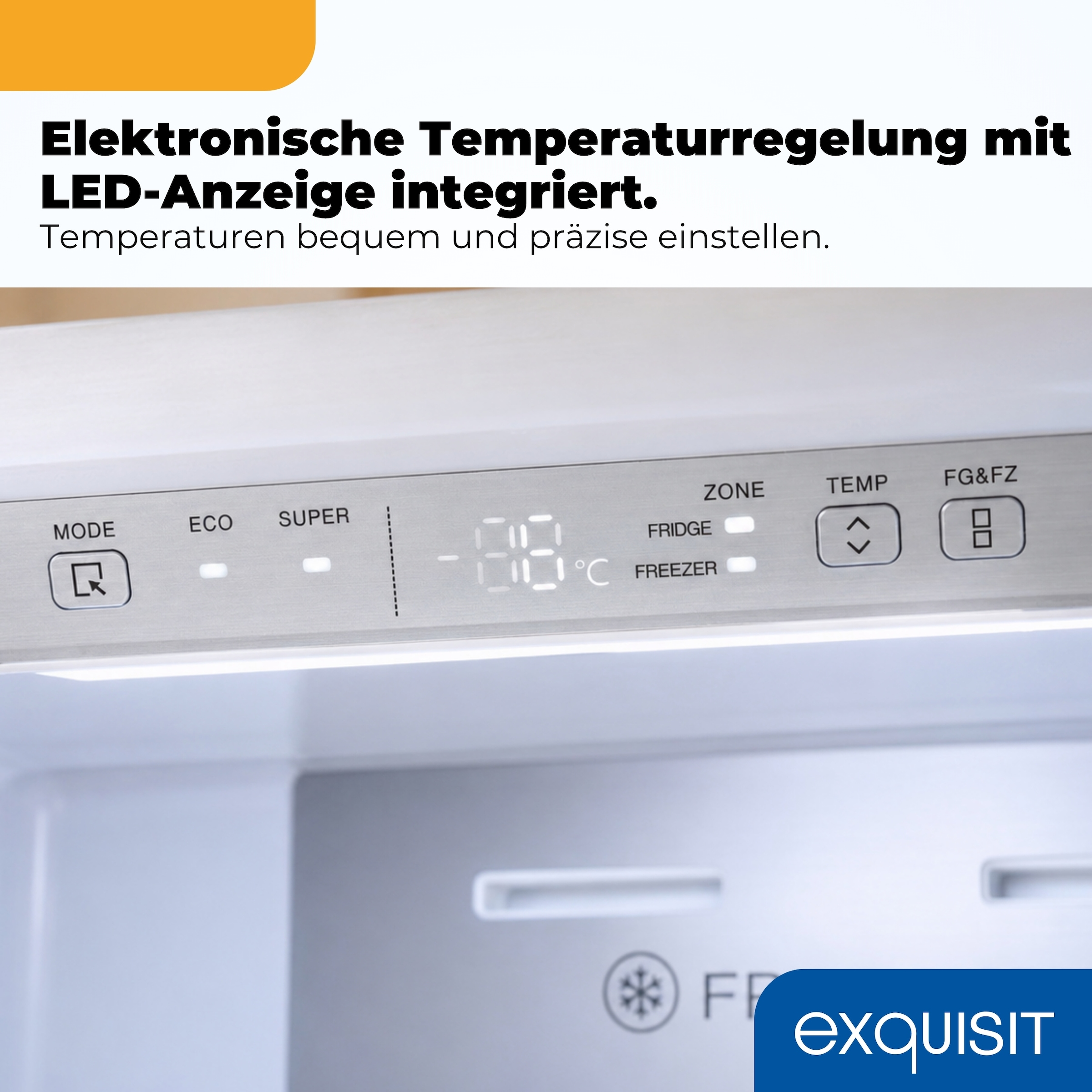 exquisit Kühl-/Gefrierkombination »KGC340-115-NF-040C inoxlook« 186 cm hoch 59,5 cm breit NBoFrost Technologie für dauerhaft eisfrei ohne Abtauen