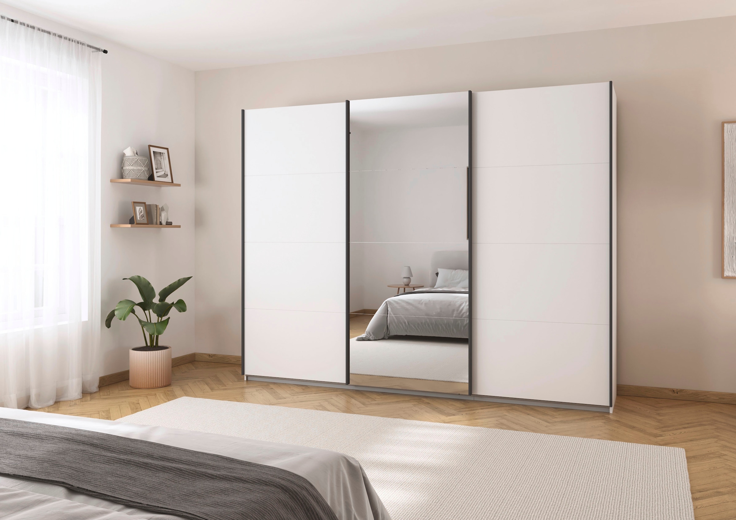 rauch Schwebetürenschrank »Kleiderschrank Schrank OTTO´S CHOICE Garderobe AGORDO«, (in zwei Griff-Farben), Top Innenausstattung, in 4 Breiten und 2 Höhen MADE IN GERMANY
