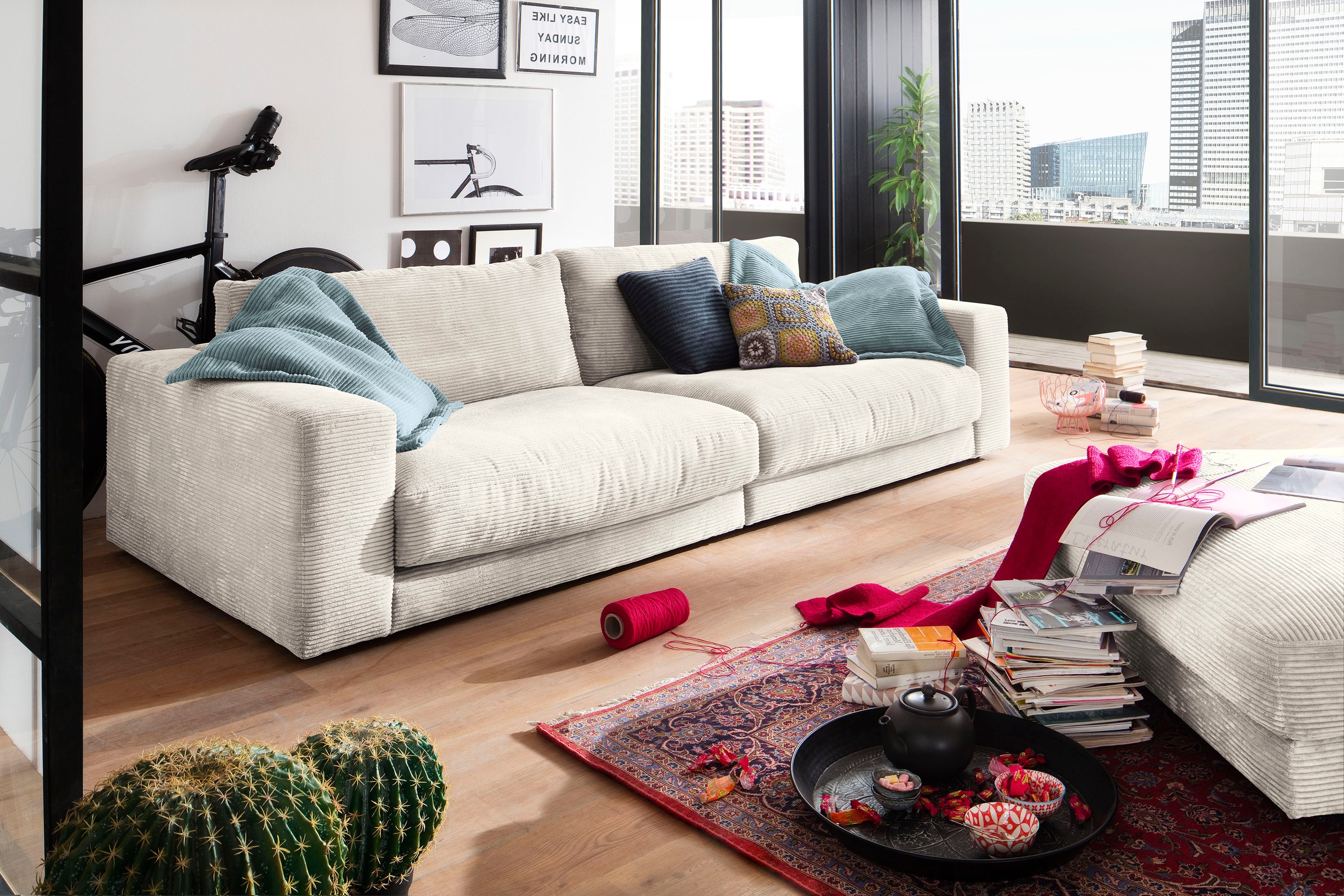 Home affaire Big-Sofa "Enisa, bequeme, legere Polsterung B/T/H: 290/127/85 günstig online kaufen