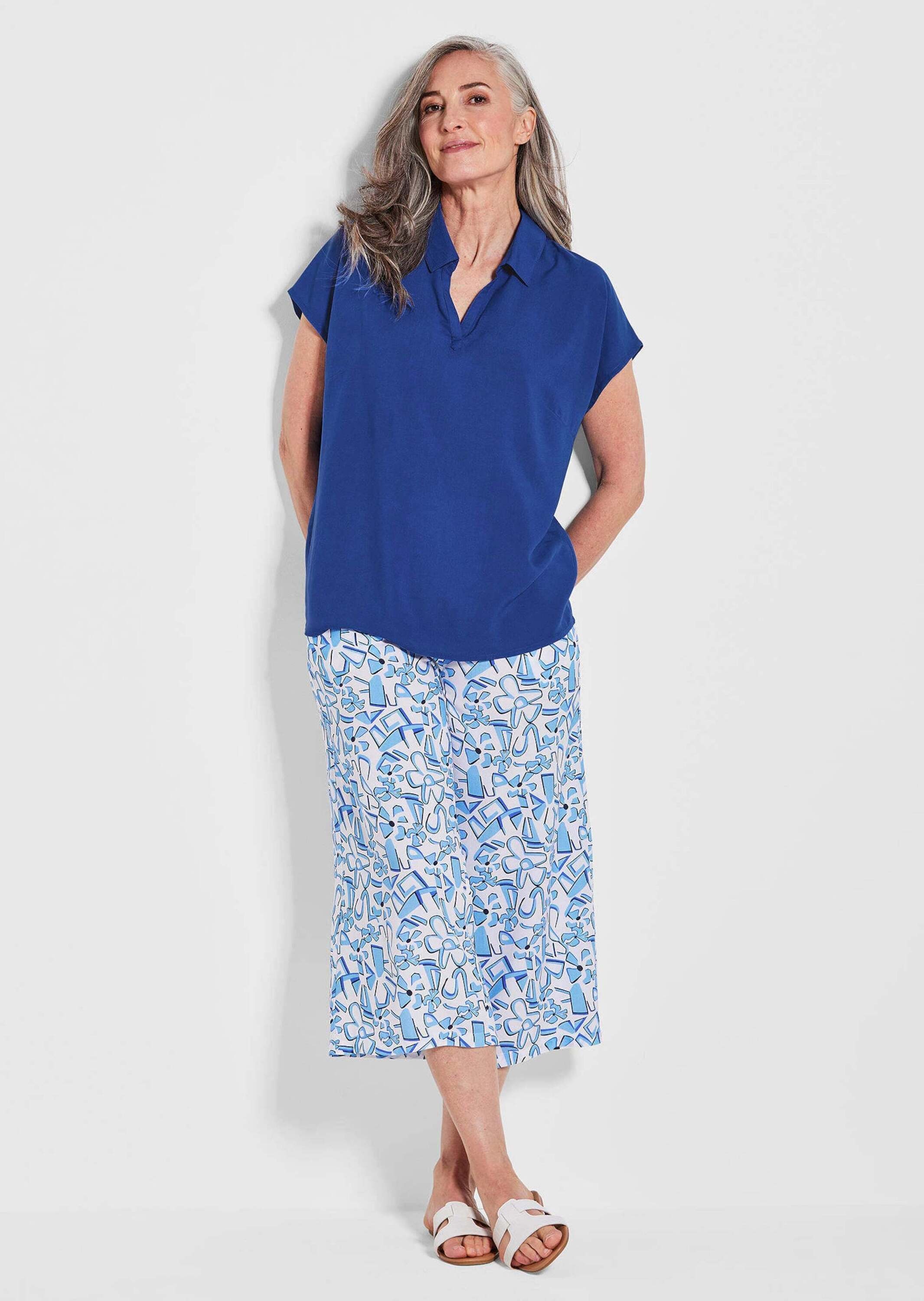 GOLDNER Klassische Bluse "Uni Bluse mit Hemdkragen" superangenhme fliessend günstig online kaufen