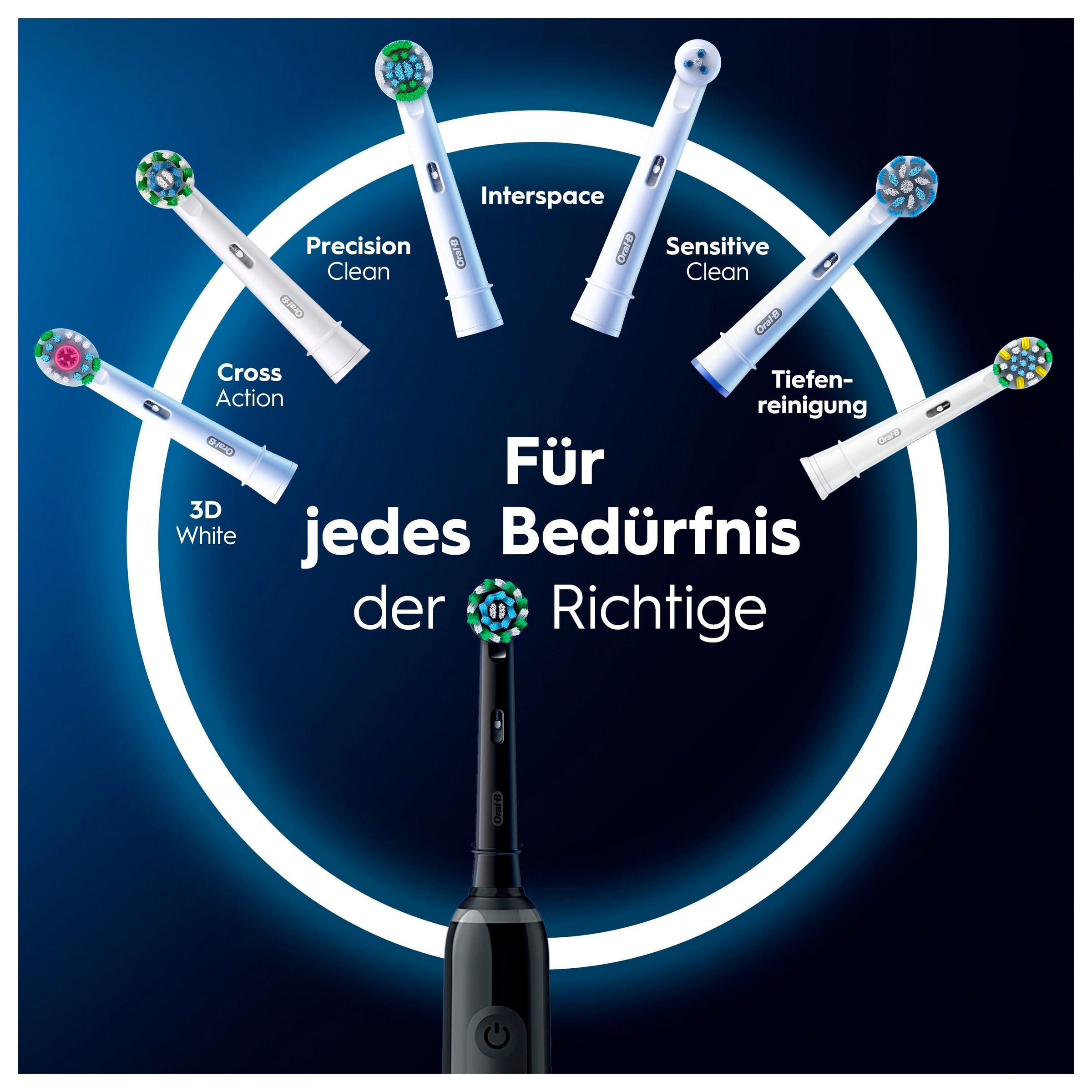 Oral-B Elektrische Zahnbürste »Pro 3 3900«, 3 St. Aufsteckbürsten, Doppelpack 3 Putzmodi