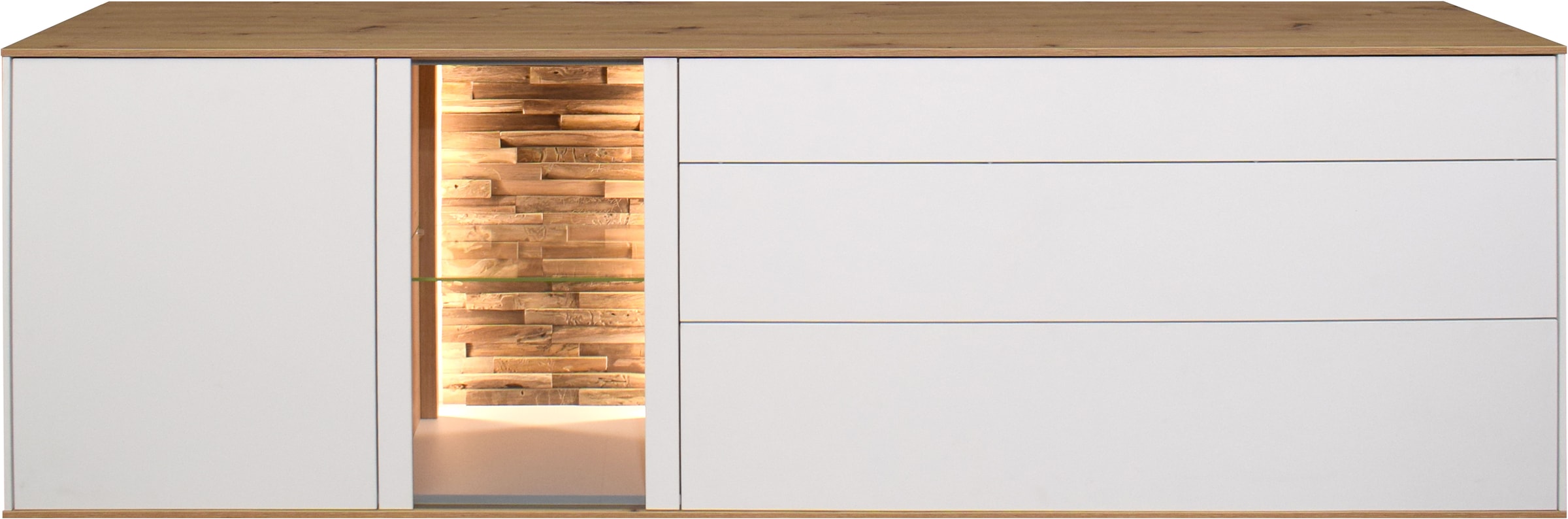 Mäusbacher Lowboard Faro Lowboard B 207 cm, inkl. Beleuchtung, Push to open günstig online kaufen